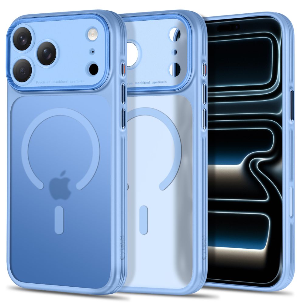 Tech-Protect MagPrime MagSafe CC-etui til iPhone 18 Pro Max / 17 Pro Max – Lysblå matt