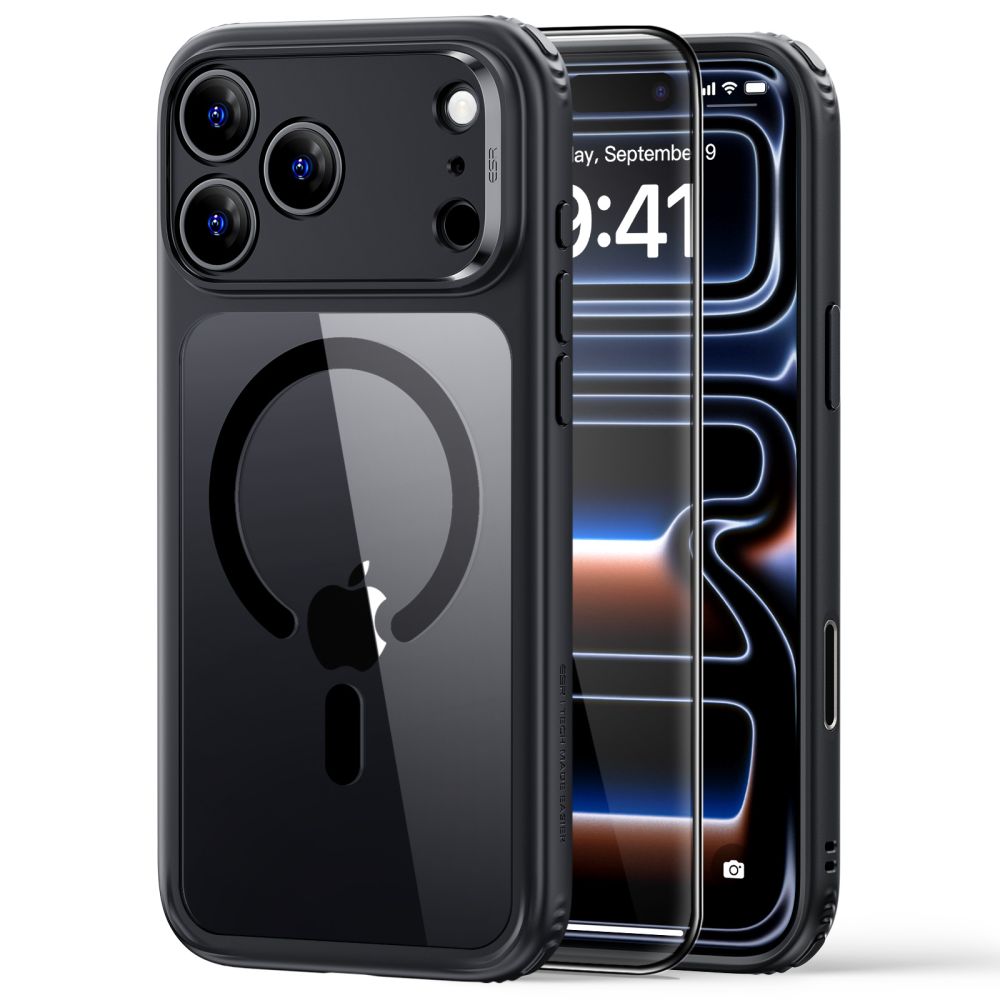 ESR Classic Hybrid MagSafe-etui til iPhone 18 Pro / 17 Pro – Klar svart