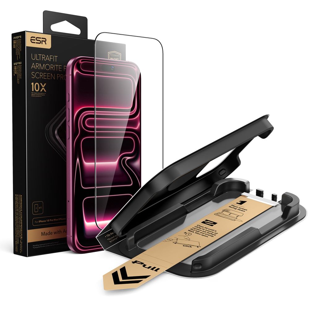ESR UltraFit Armorite Pro herdet glass til iPhone 18 Pro Max / 17 Pro Max – svart
