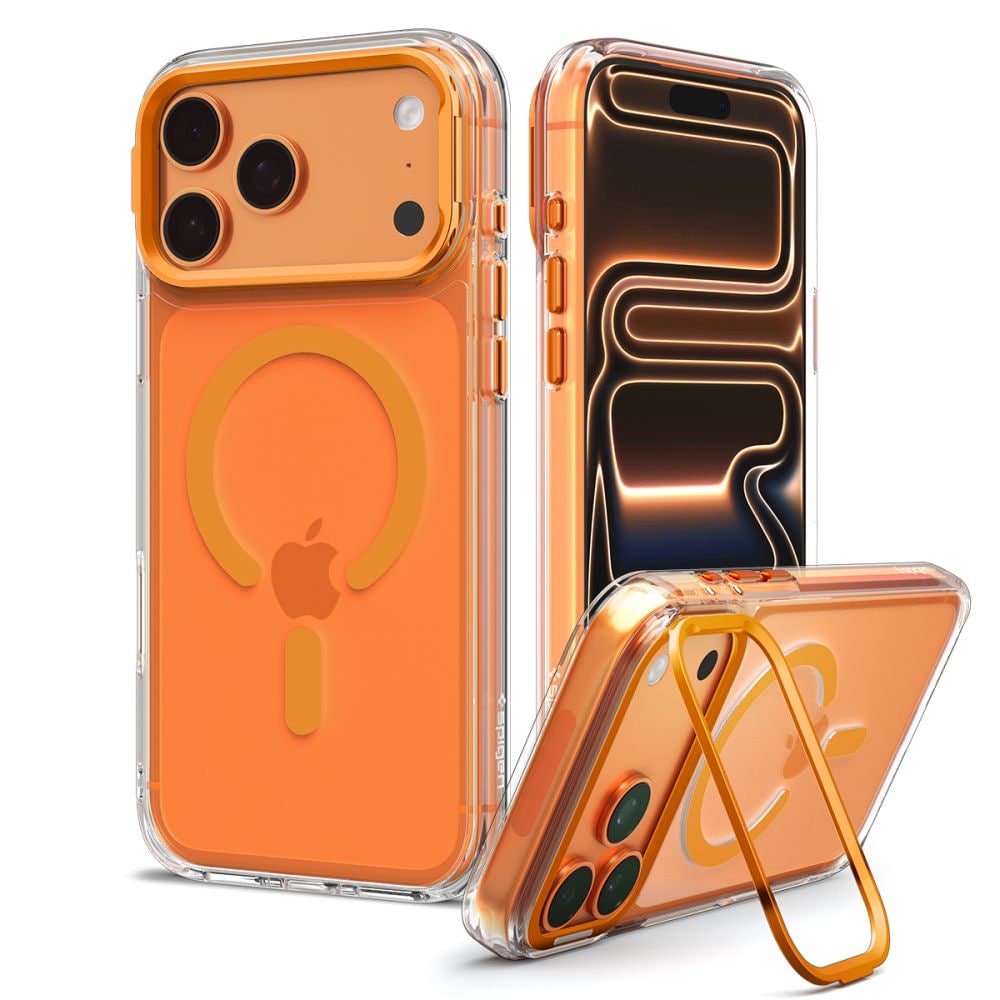 Spigen Ultra Hybrid Optik S MagSafe-etui til iPhone 18 Pro / 17 Pro – gjennomsiktig oransje