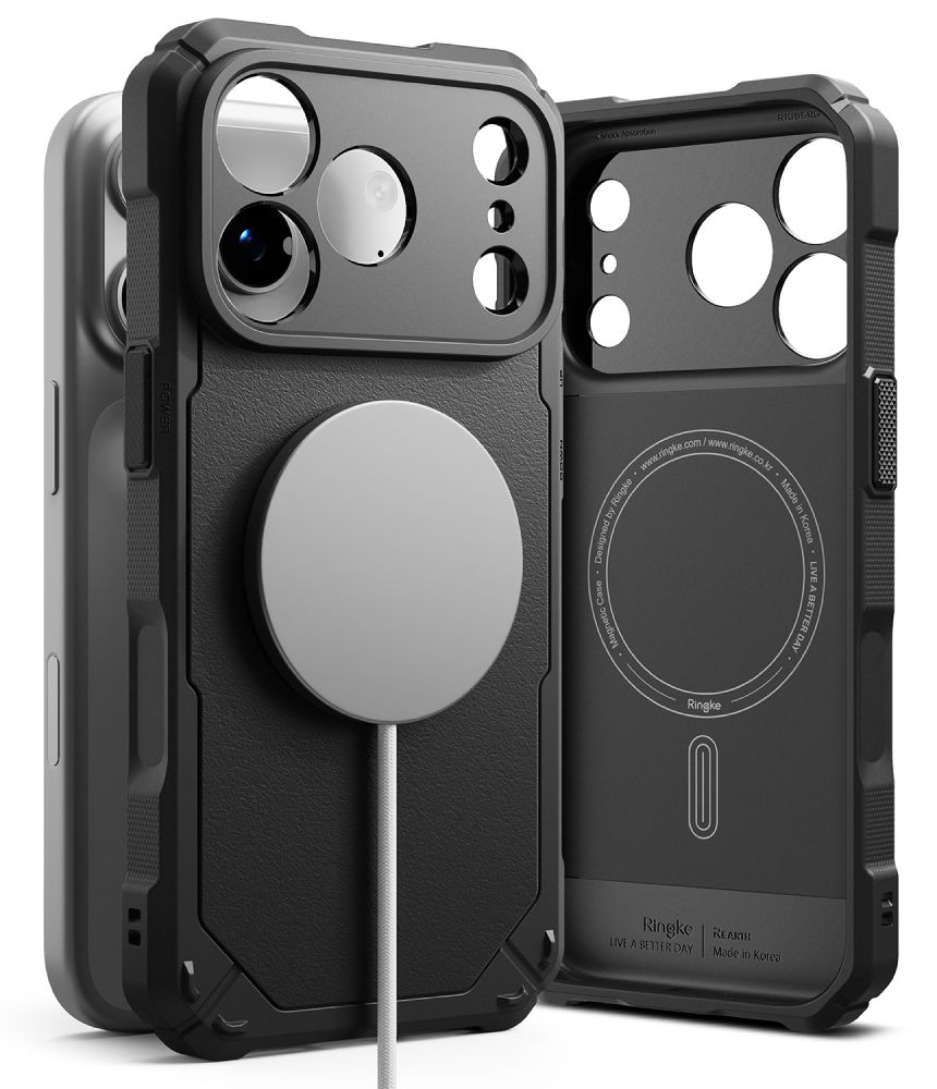 Ringke Rugged Gear magnetisk MagSafe-etui til iPhone 18 Pro / 17 Pro – svart