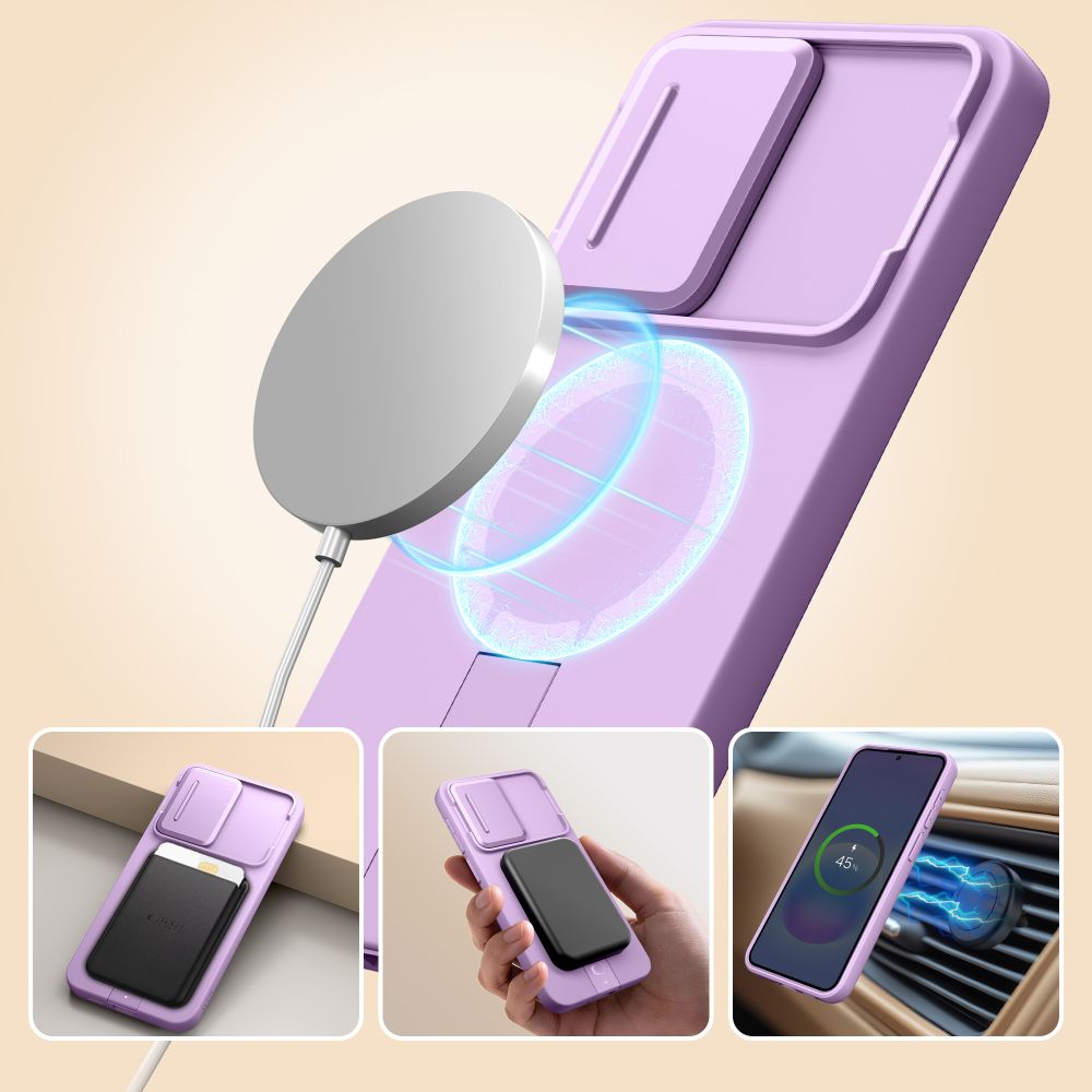 Tech-Protect Kevlar Aura MagSafe-etui til Samsung Galaxy A57 – Lilla