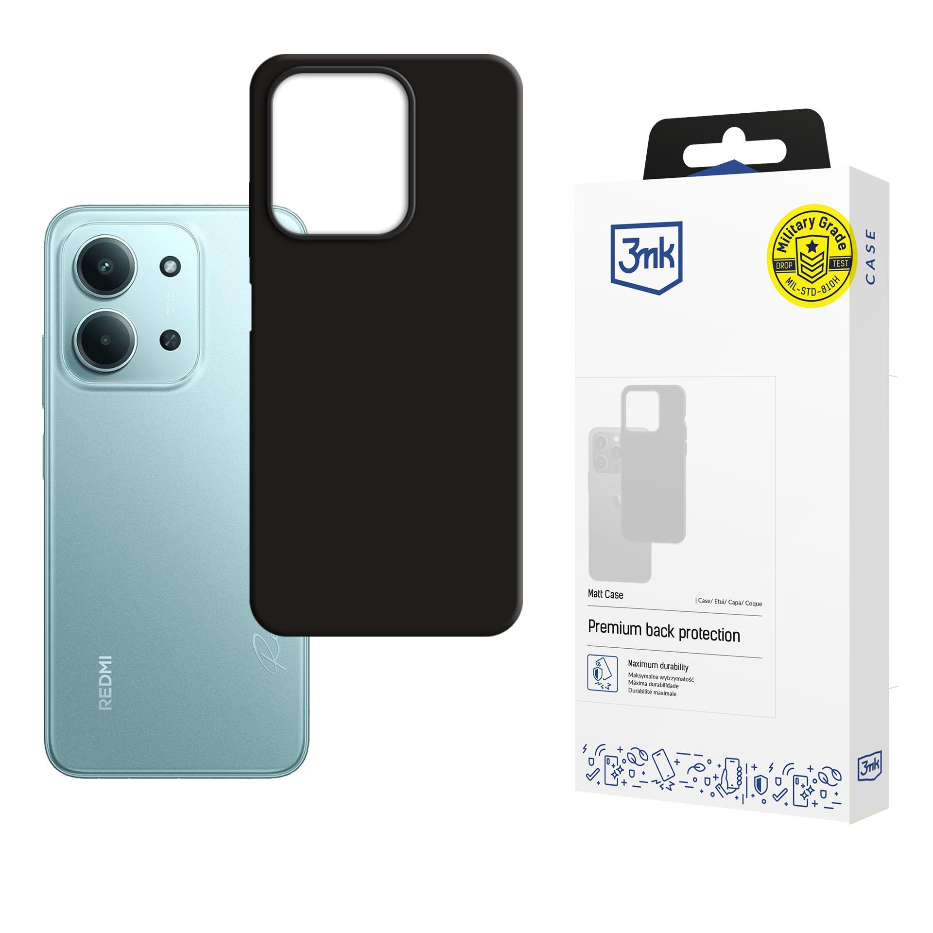 3mk matt deksel til Xiaomi Redmi 15C – svart