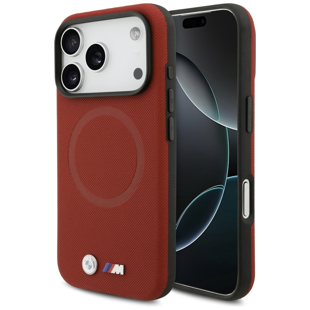 BMW M FW Metal Logo MagSafe-etui til iPhone 17 Pro – rød