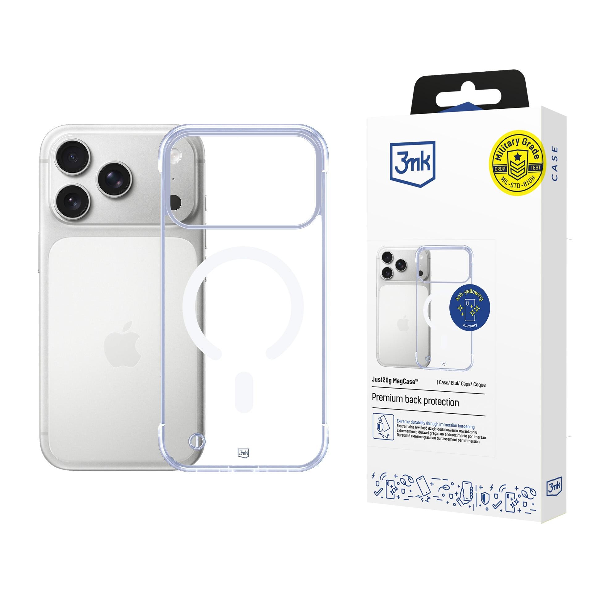 3mk Just20g MagCase til iPhone 17 Pro Max – gjennomsiktig