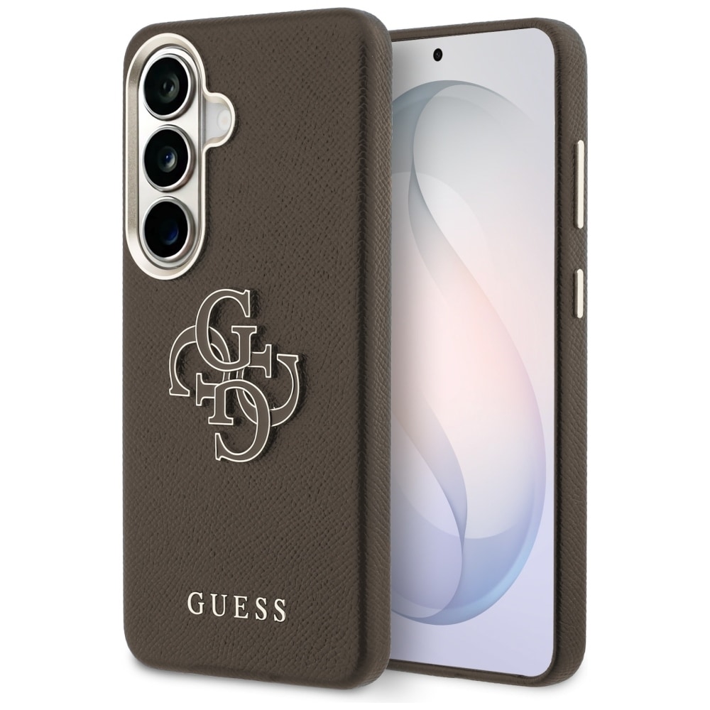 Guess Grained Big 4G metall-logodeksel til Samsung Galaxy S26+ – brun