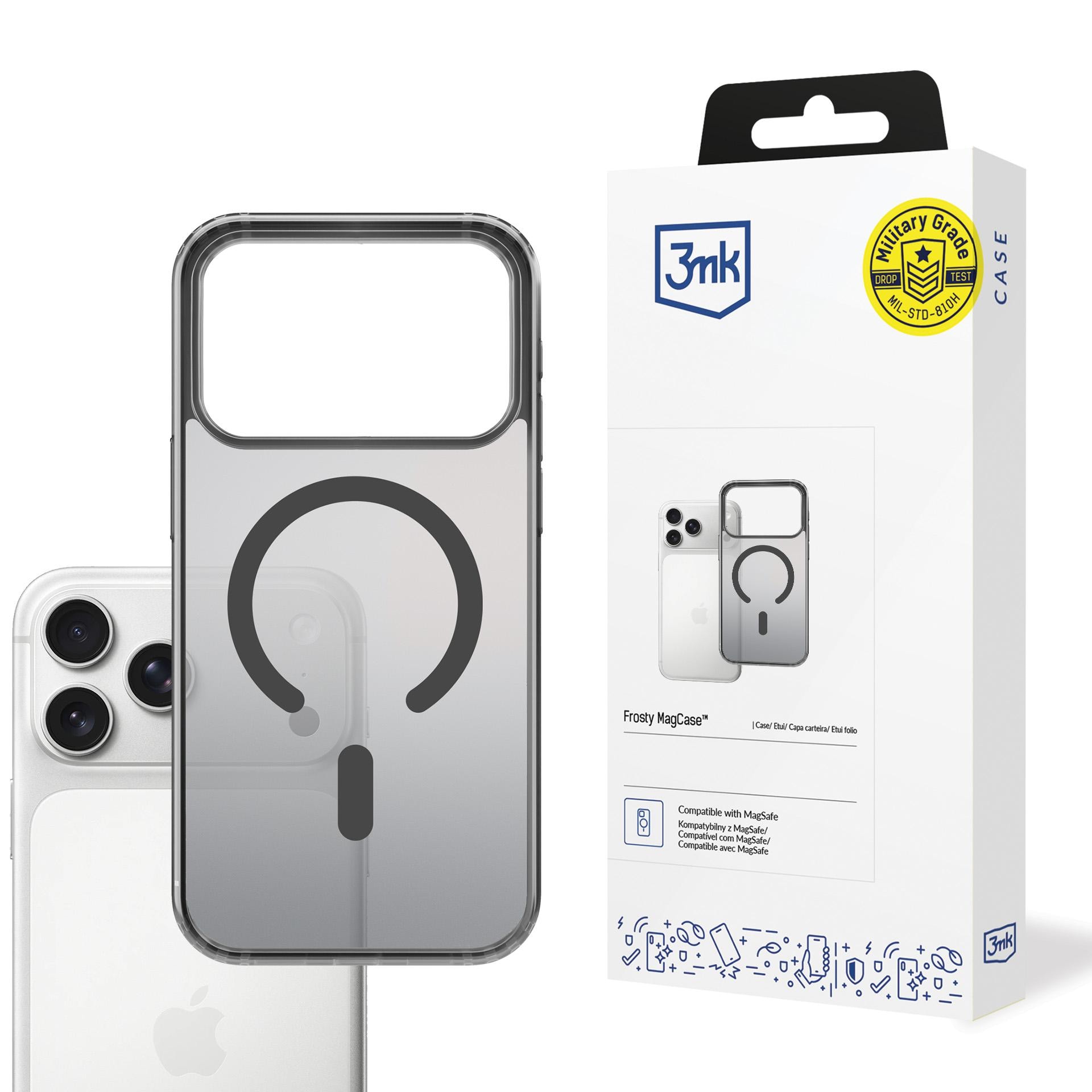 3mk Frosty MagCase til iPhone 17 Pro – svart