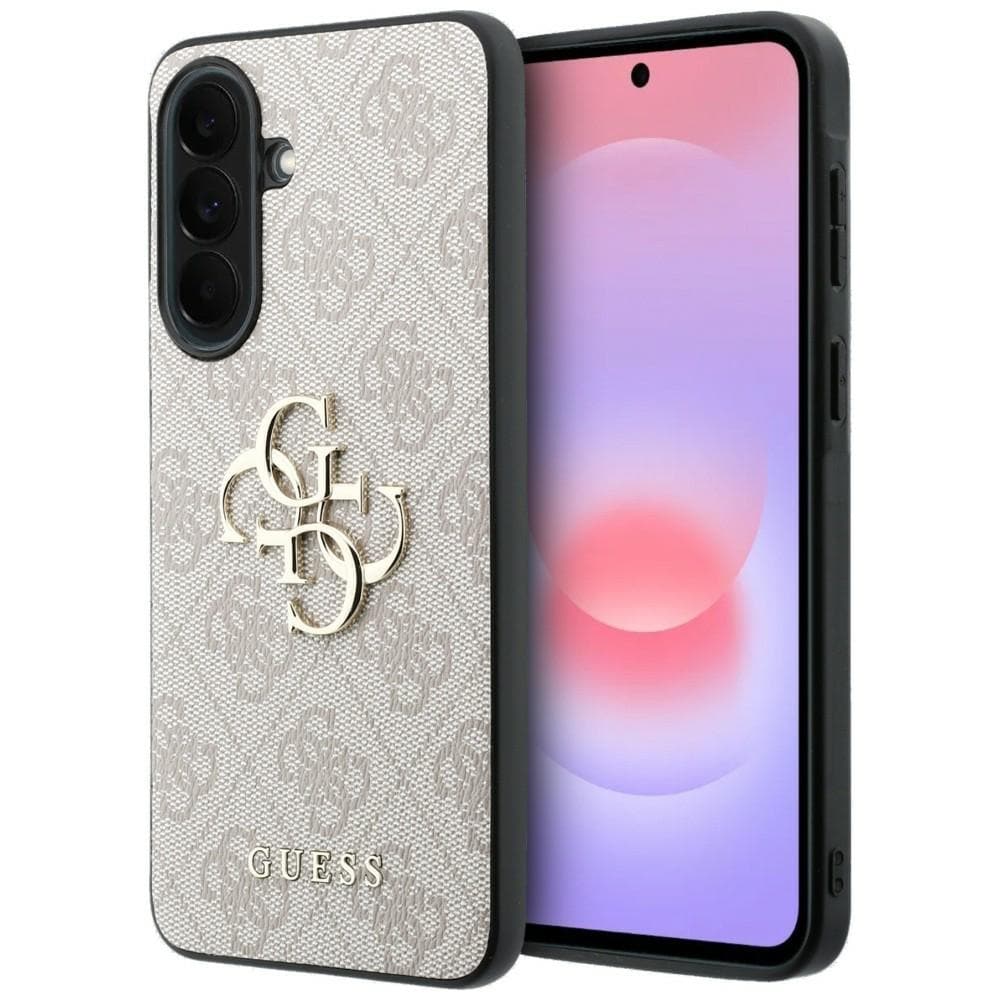 Guess Leather 4G-etui med metallogo til Samsung Galaxy A37 5G – rosa