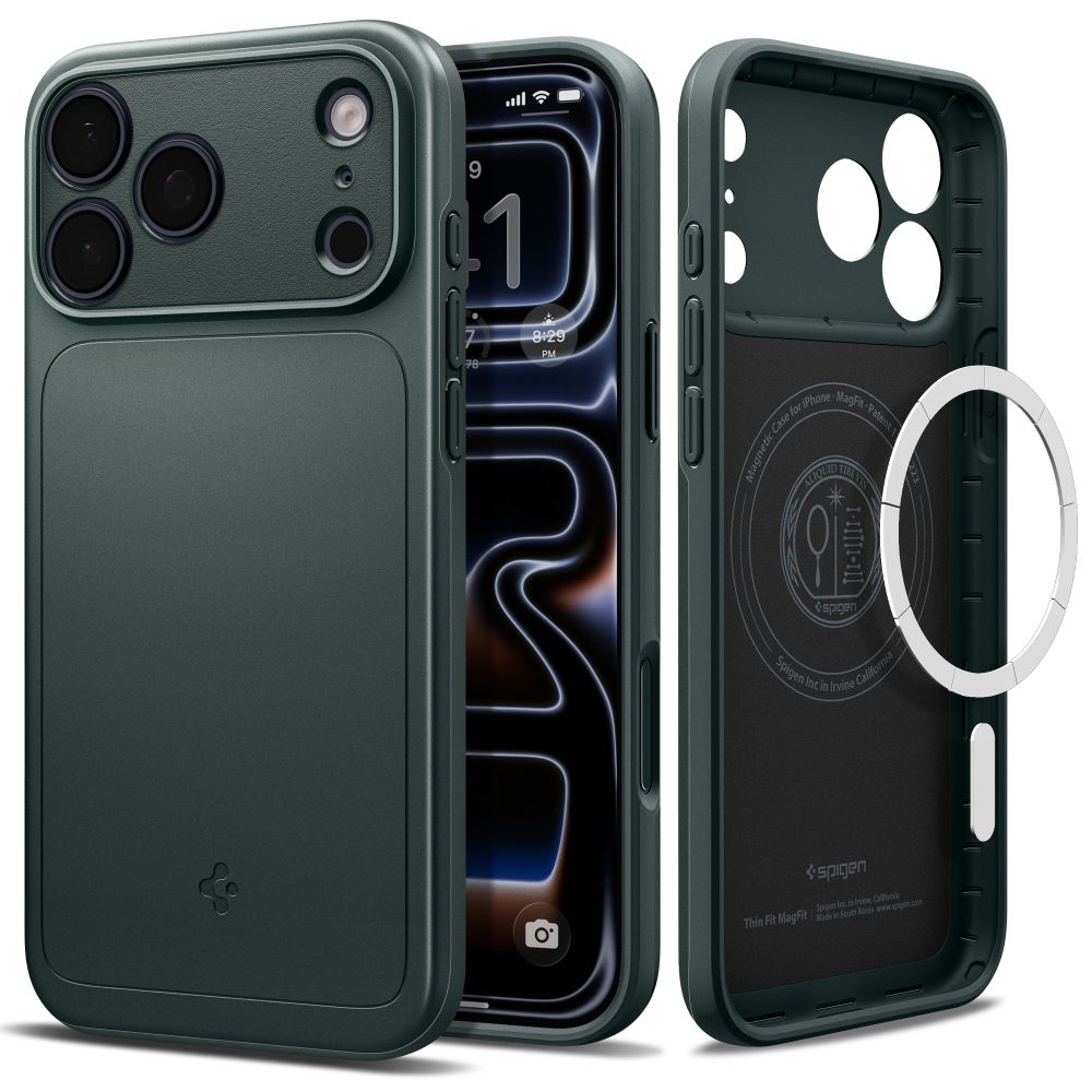 Spigen Thin Fit MagSafe-etui til iPhone 18 Pro Max / 17 Pro Max – Grønn