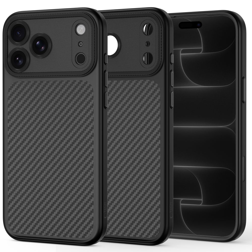 Tech-Protect MagCam MagSafe Carbon-etui til iPhone 18 Pro / 17 Pro – svart