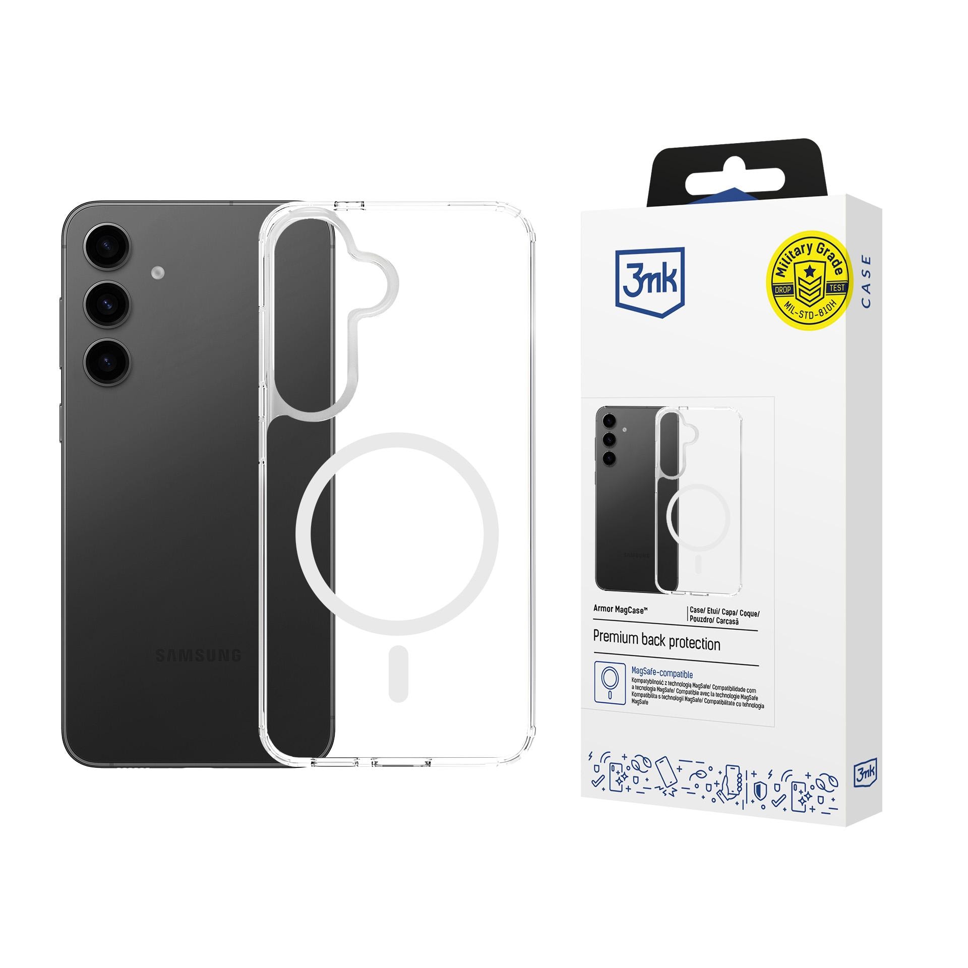 3mk Armor MagCase til Samsung Galaxy S24 / S25 – Gjennomsiktig