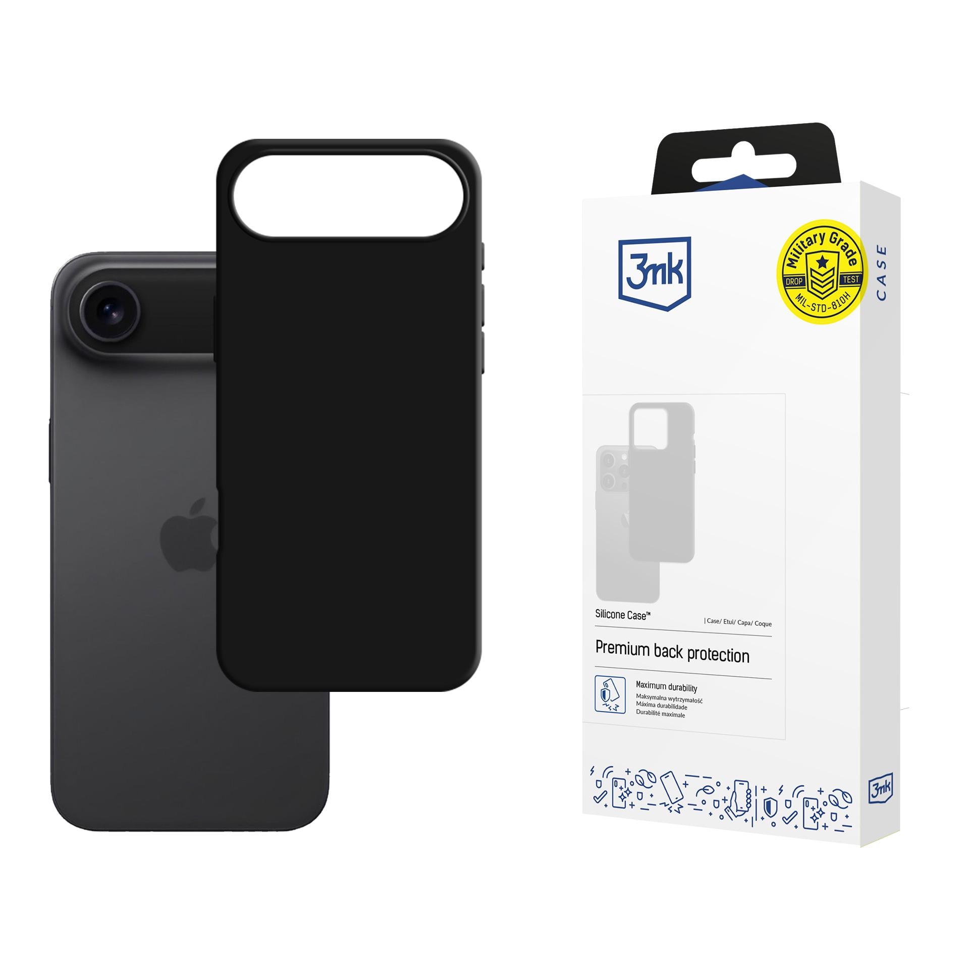 3mk silikonetui til iPhone 17 Air – svart