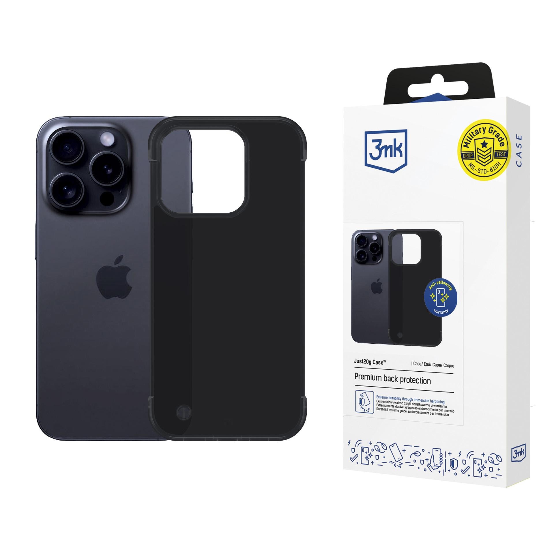 3mk Just20g matt deksel til iPhone 16 Pro – matt svart