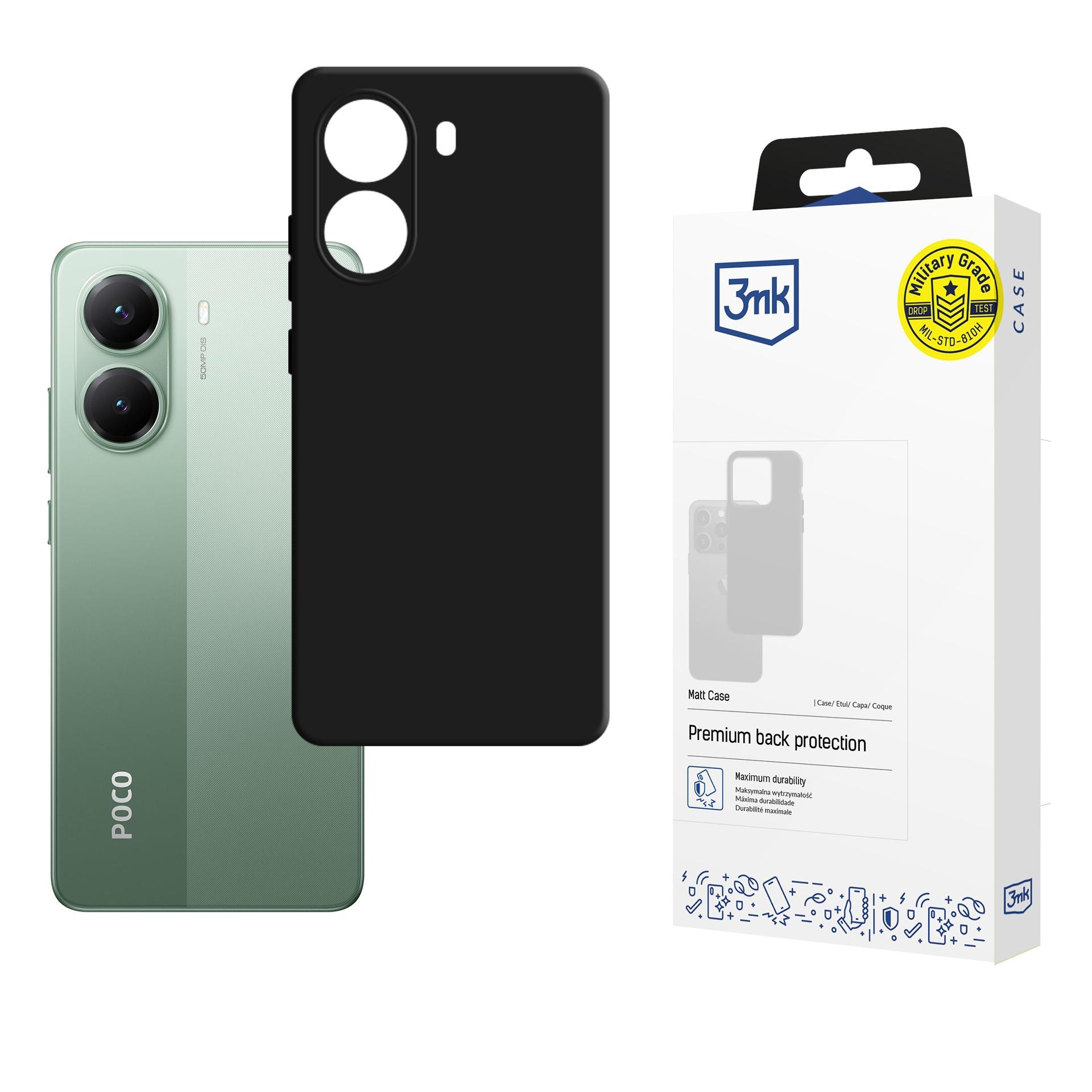 3mk matt deksel til Xiaomi Poco X7 Pro – matt svart