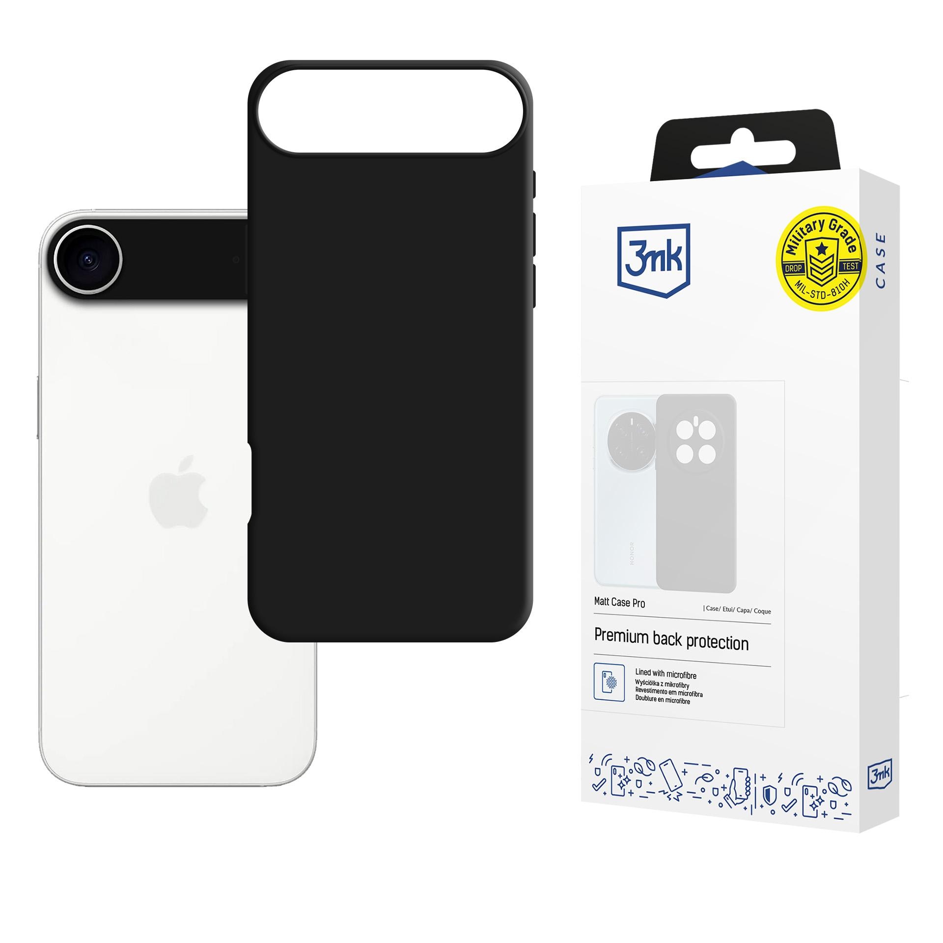 3mk Matt Case Pro til Apple iPhone 17 Air – matt svart