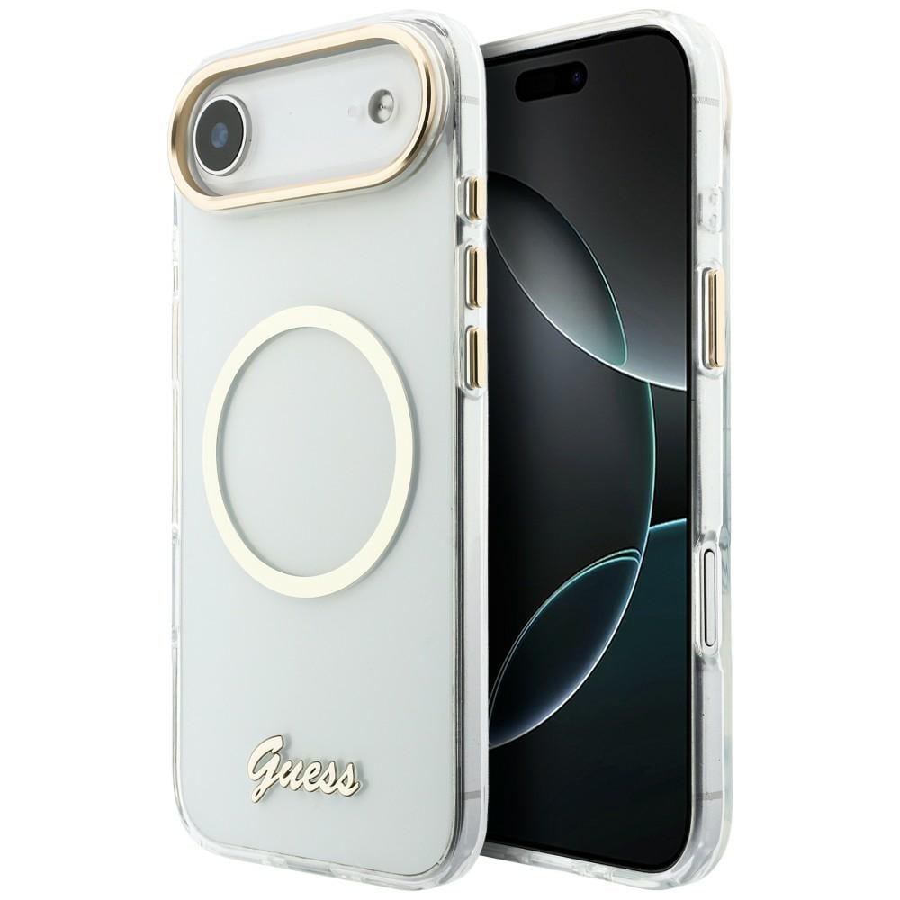 Guess IML Script Metal MagSafe-etui til iPhone Air – gjennomsiktig