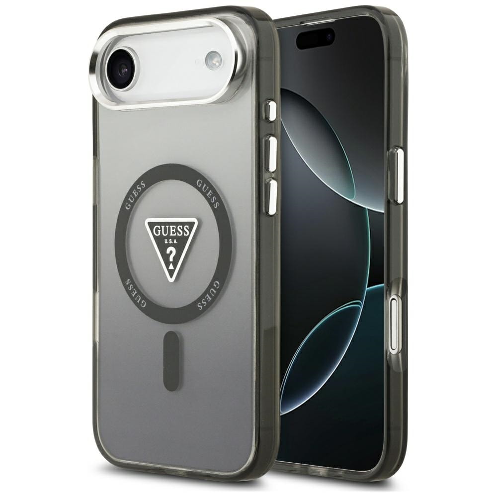 Guess IML Gradient Triangle Logo MagSafe-etui til iPhone Air – svart