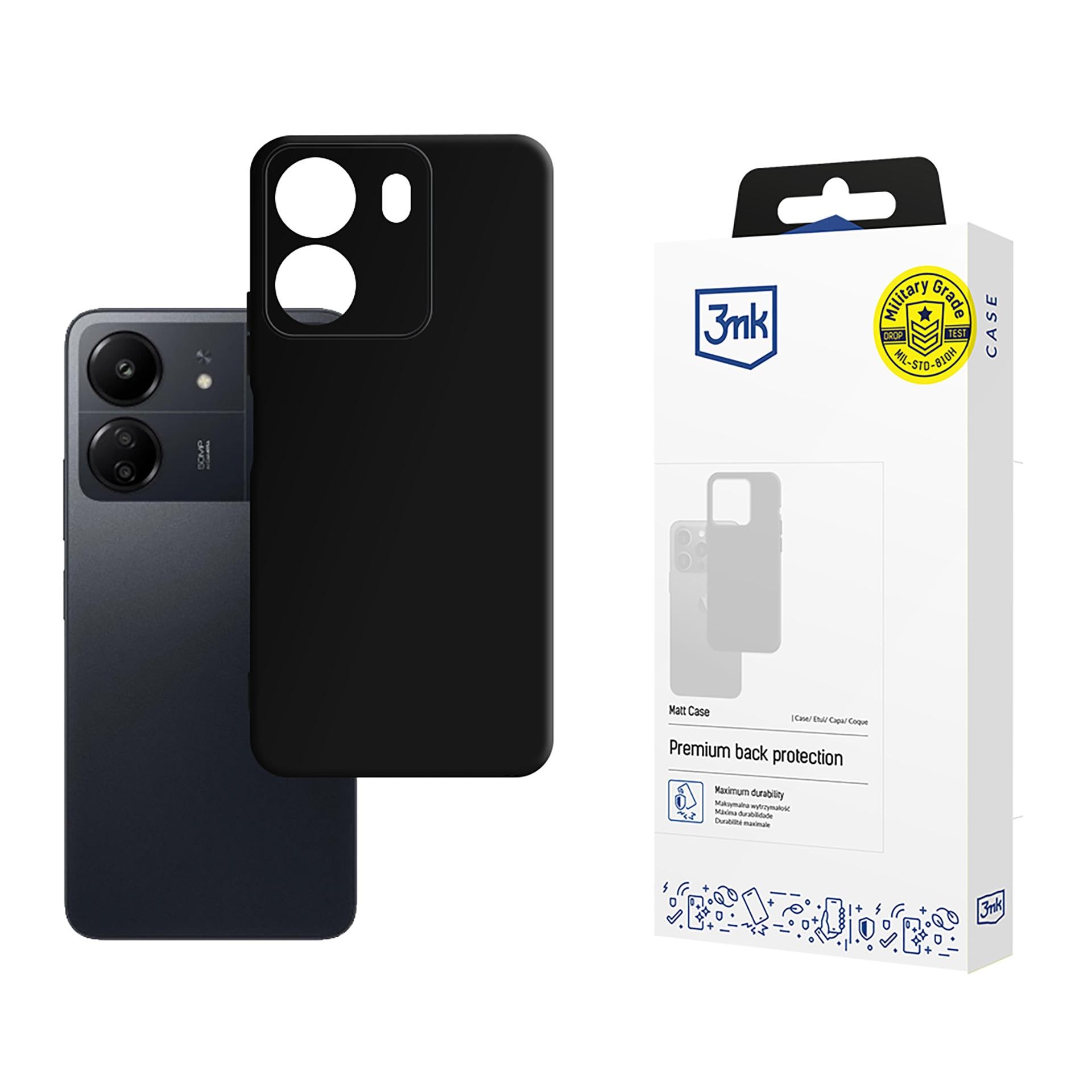 3mk matt deksel til Xiaomi Redmi 13C / Poco C65 – svart