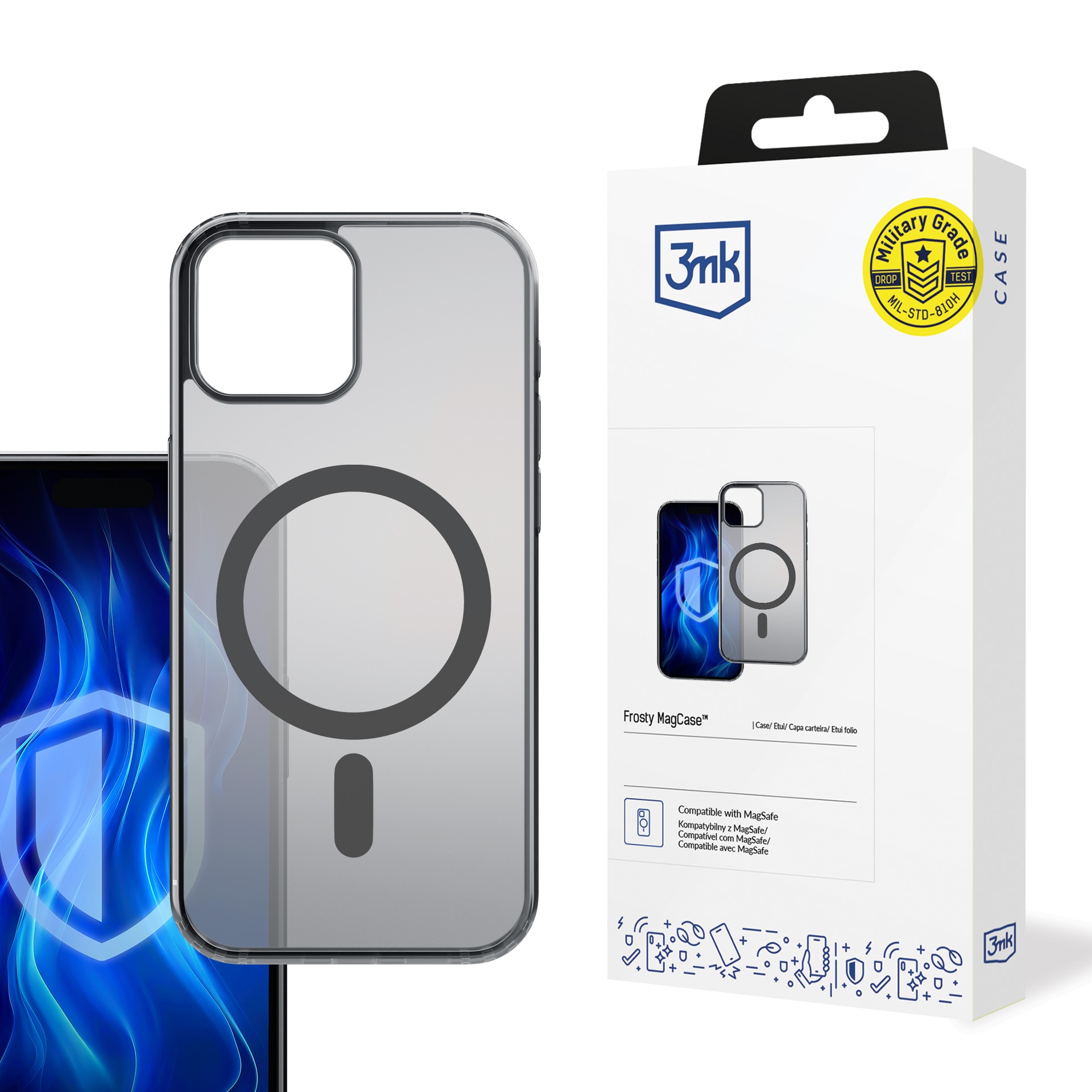 3mk Frosty MagCase til iPhone 14 Plus – svart