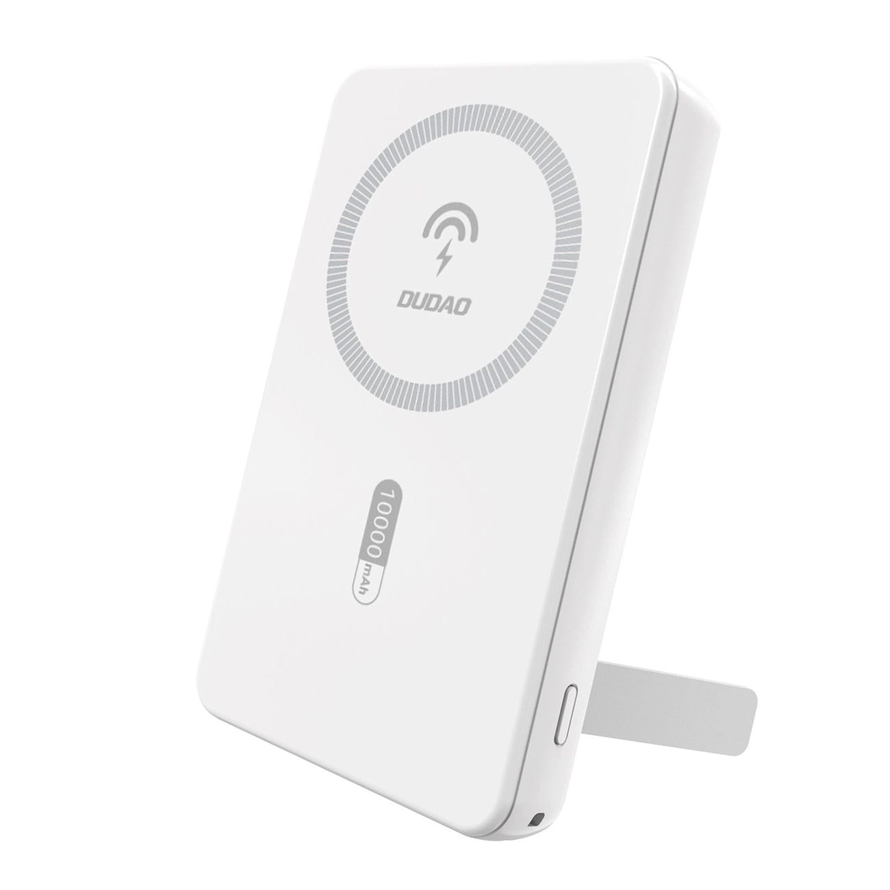 Dudao K14S+ 10 000 mAh 22,5 W magnetisk powerbank USB-A/USB-C, MagSafe, stativ – hvit
