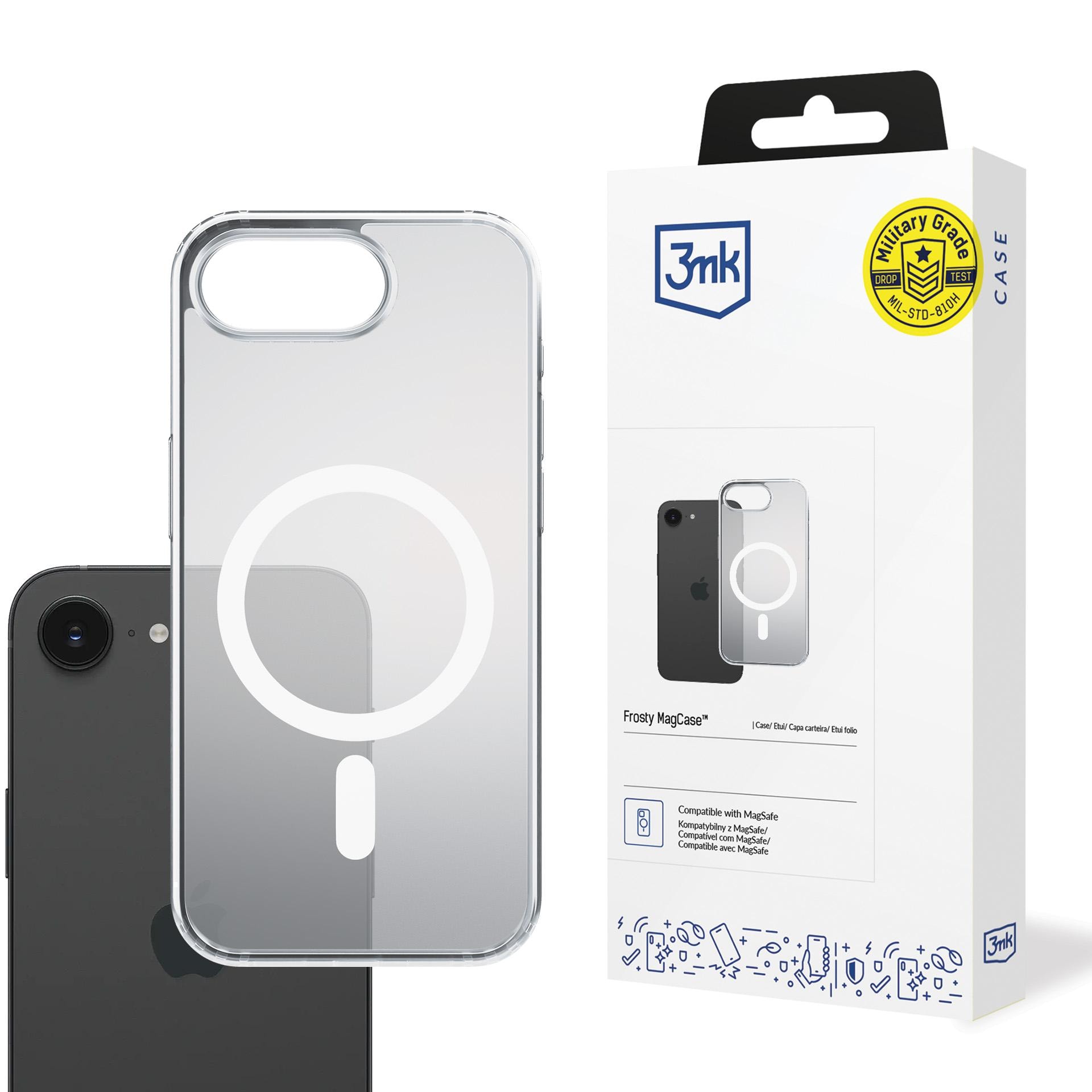 3mk Frosty MagCase til Apple iPhone 16E – hvit