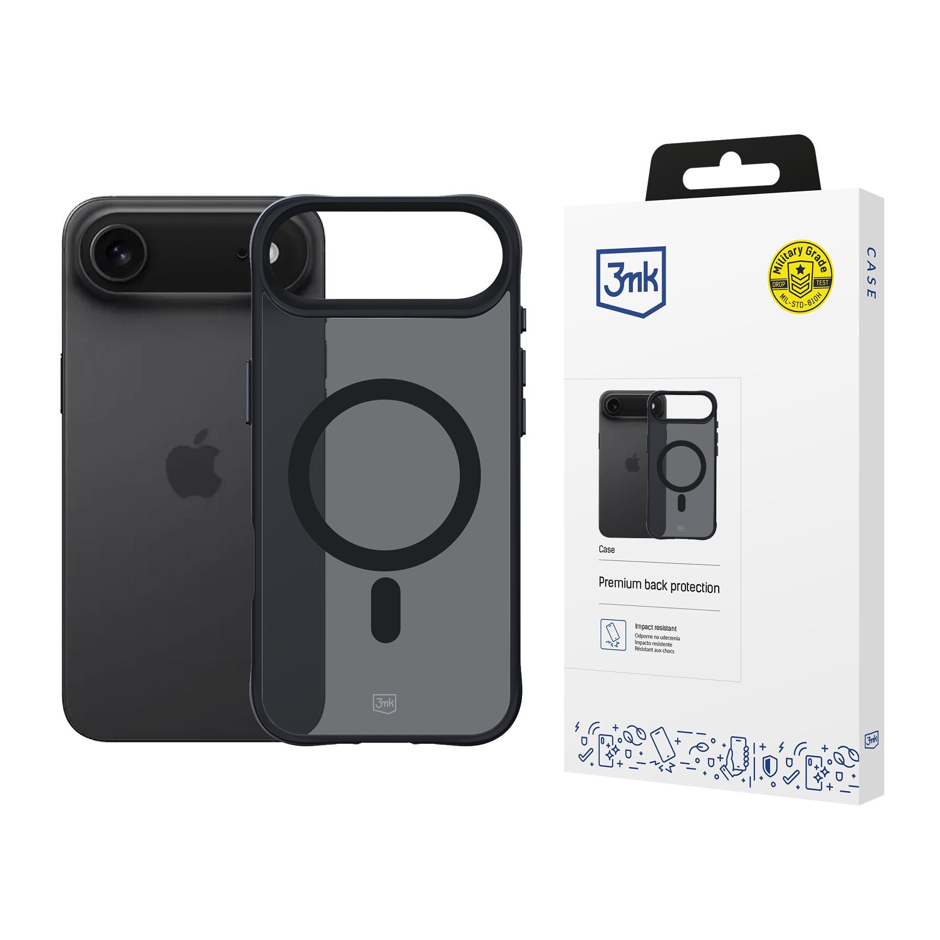 3mk Smoke MagCase til iPhone 17 Air – svart, halvgjennomsiktig