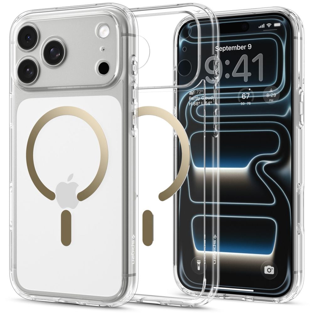 Spigen Ultra Hybrid MagSafe-etui til iPhone 18 Pro Max / 17 Pro Max – gjennomsiktig gull