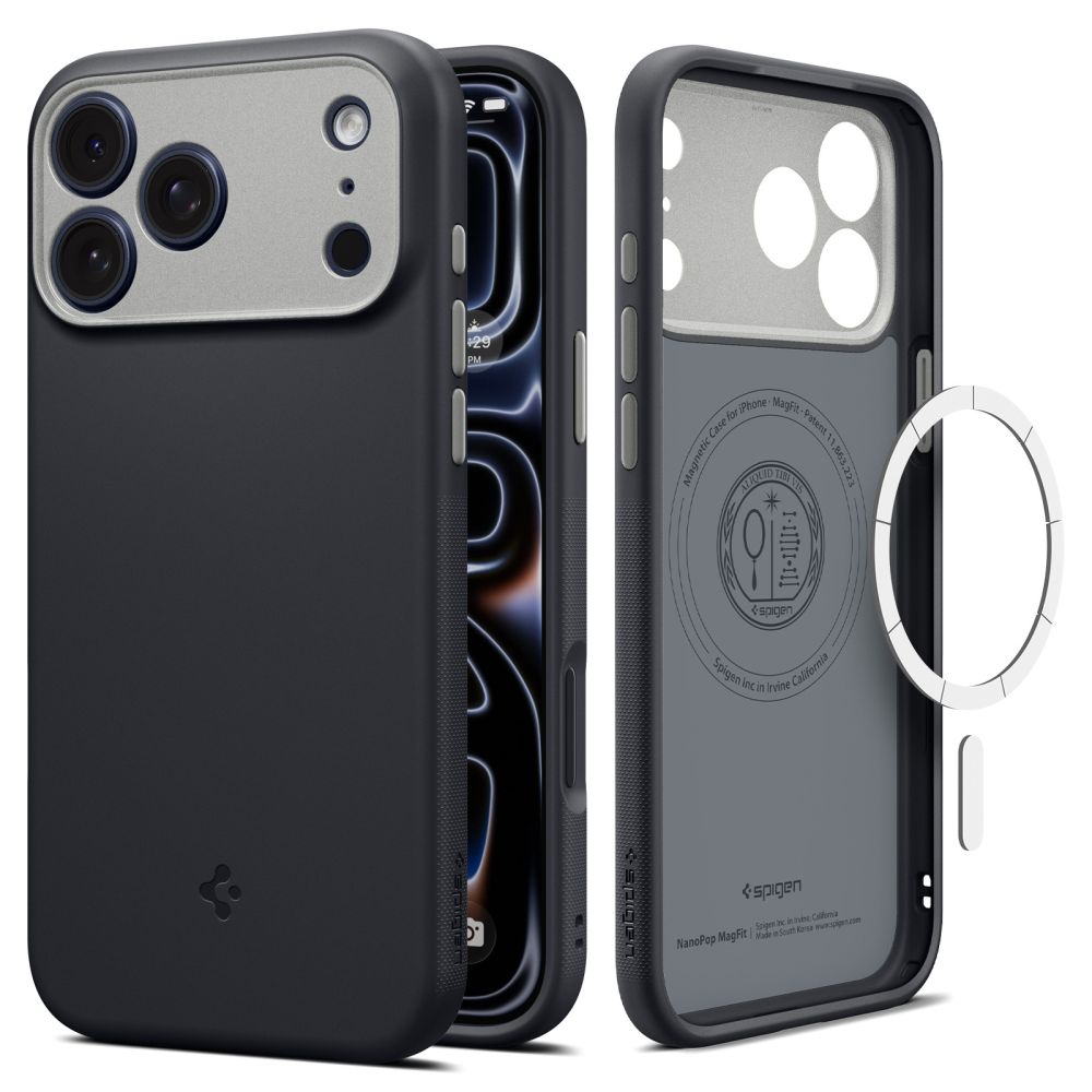 Spigen Nano Pop MagSafe-etui til iPhone 18 Pro / 17 Pro – svart