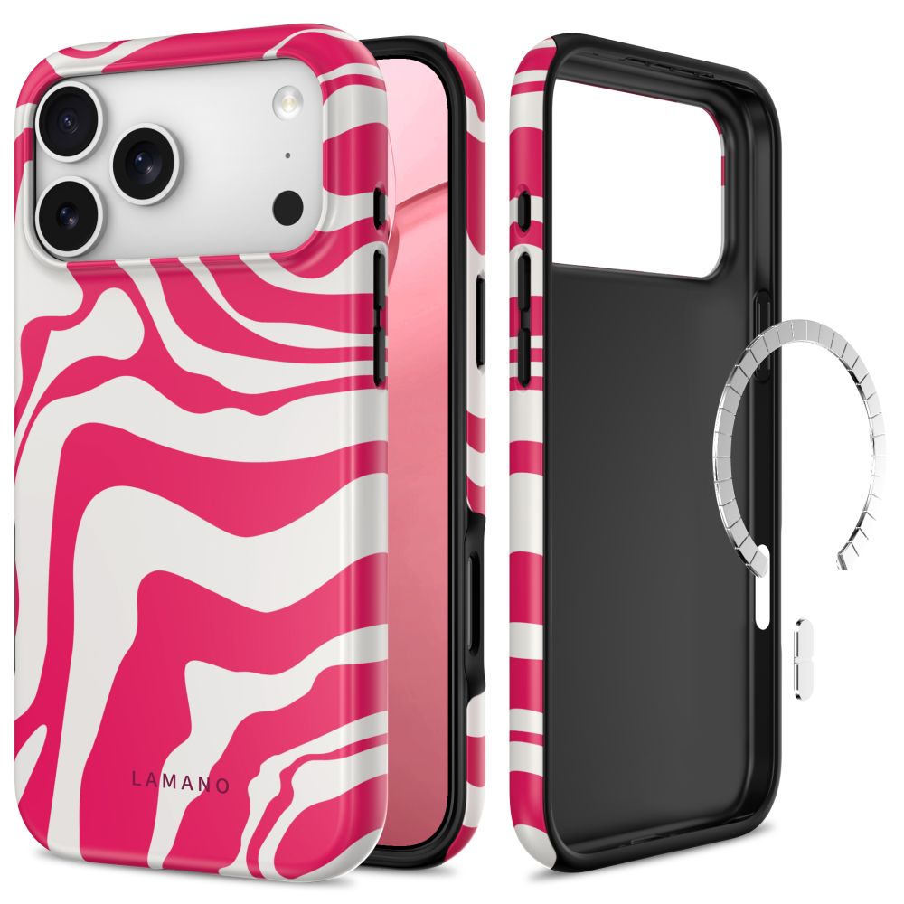 Tech-Protect Lamano MagSafe-etui til iPhone 18 Pro Max / 17 Pro Max – hvit og rosa