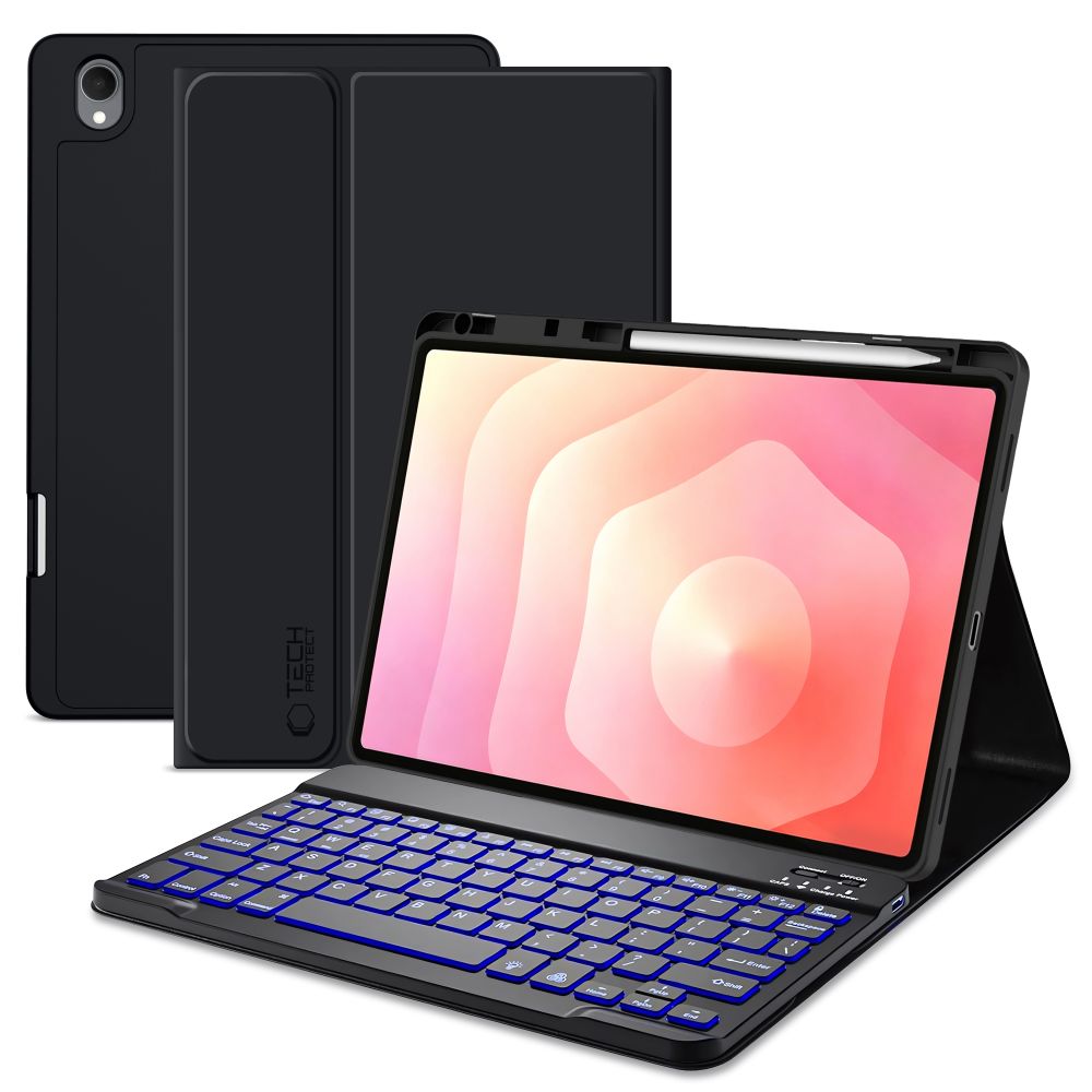 Tech-Protect SC pennetui + Bluetooth-tastatur til Samsung Galaxy Tab S12+ 12,4" X840/X846B – svart