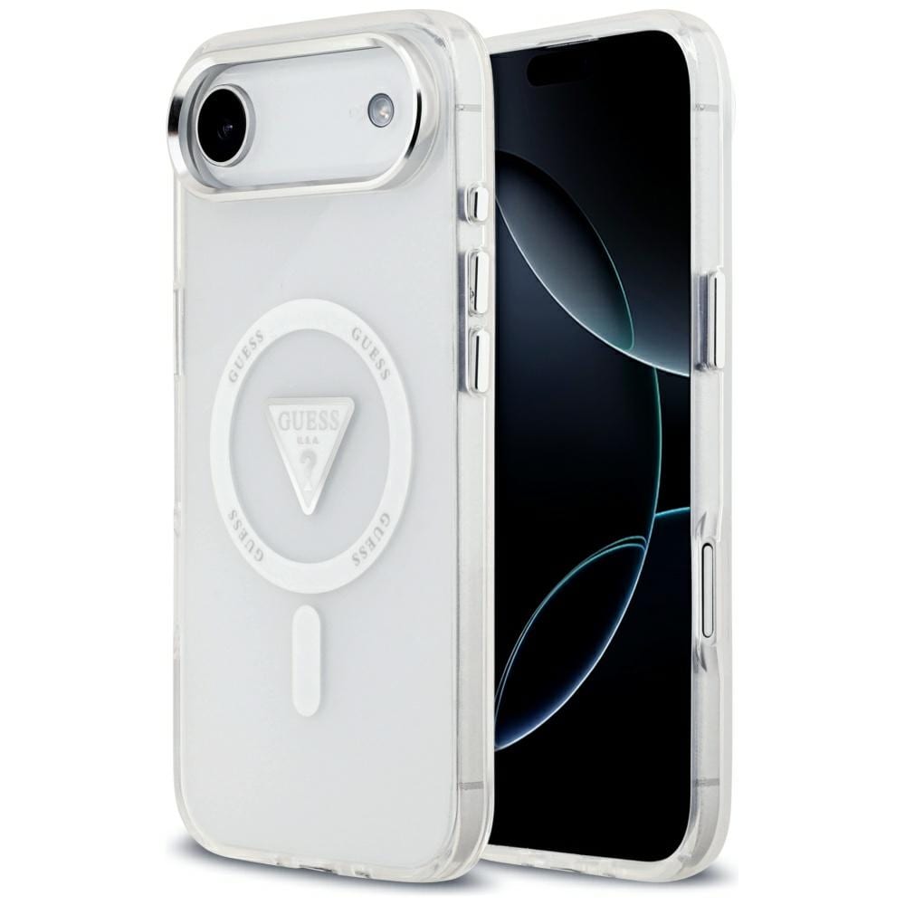 Guess IML-etui med gradient-trekantlogo og MagSafe-funksjon til iPhone Air – gjennomsiktig