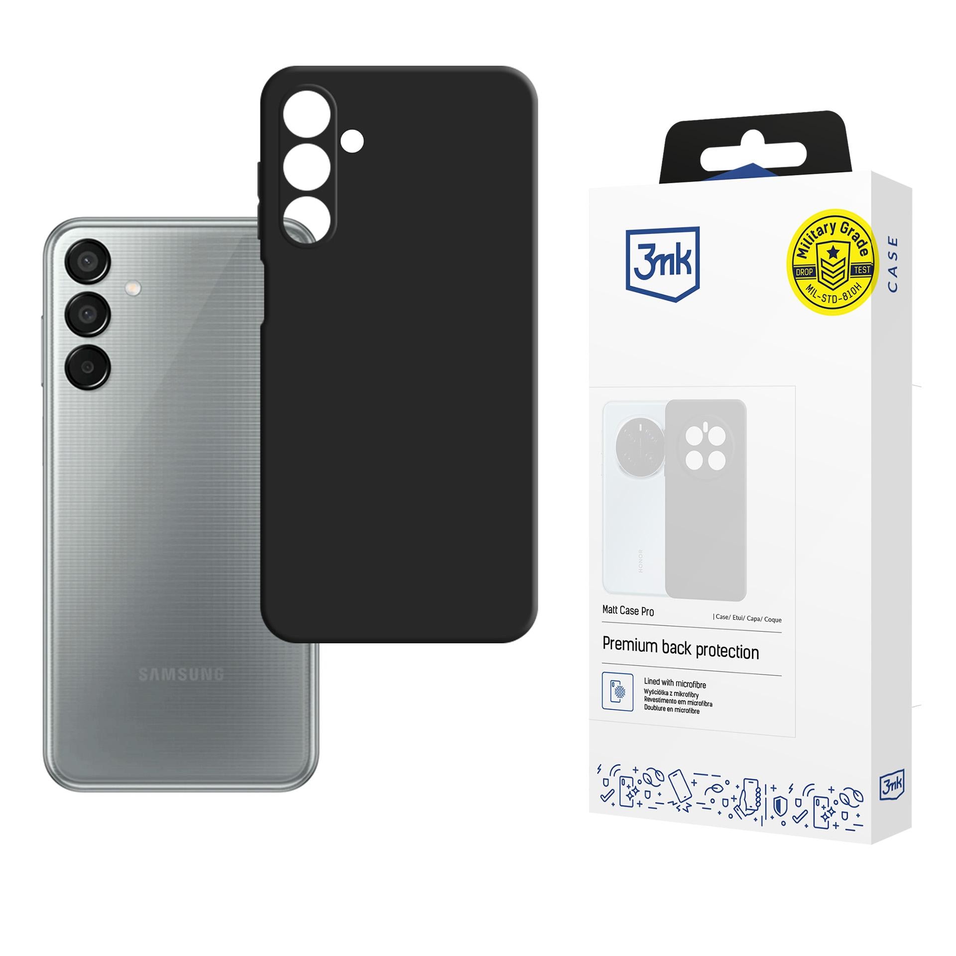 3mk Matt Case Pro til Samsung Galaxy M15 5G – matt svart