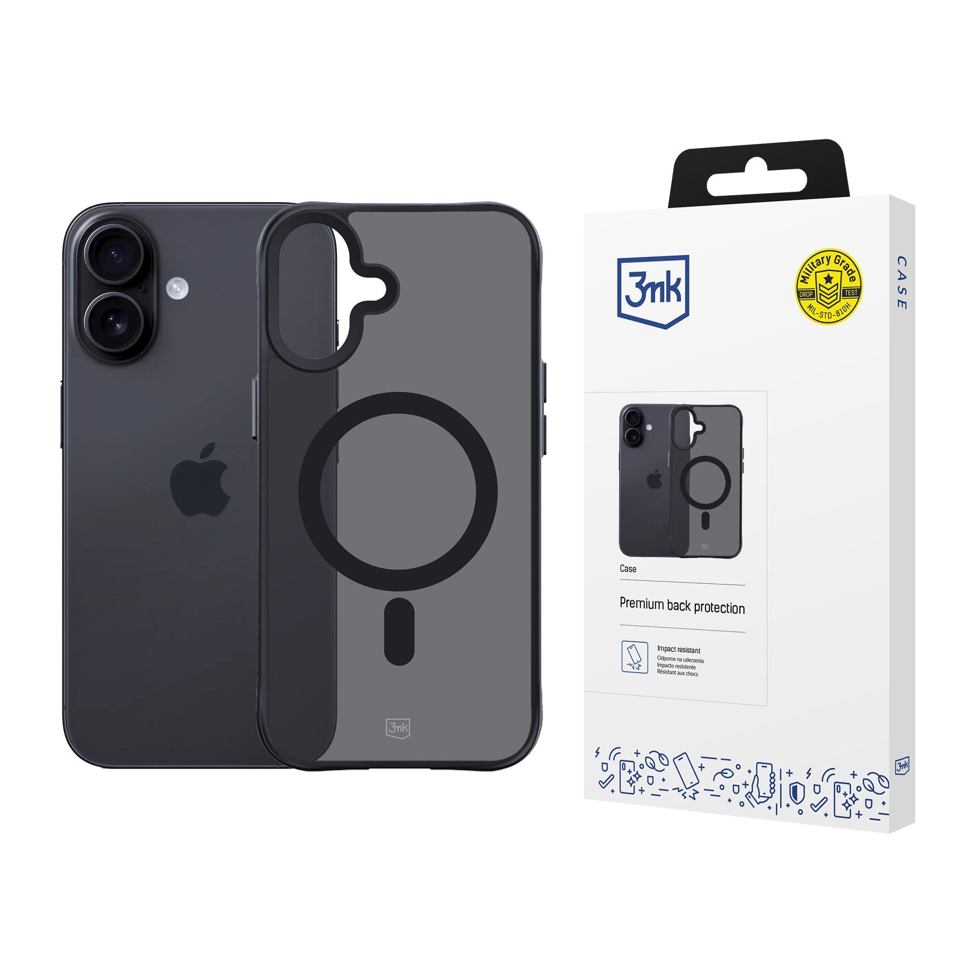 3mk Smoke MagCase til iPhone 17 – svart, halvgjennomsiktig