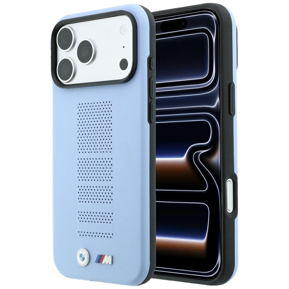 BMW M Blue Perfo Metal-logo MagSafe-etui til iPhone 18 Pro / 17 Pro – Blå