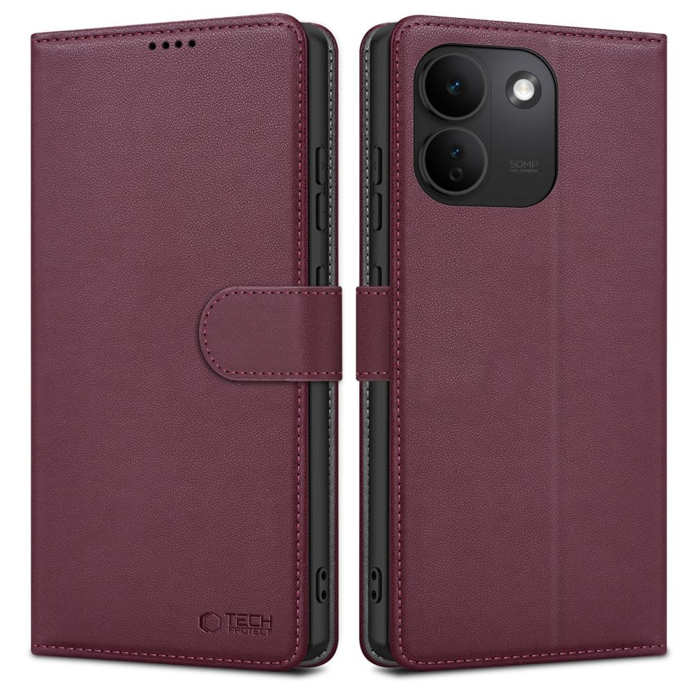 Tech-Protect lommeboketui til Xiaomi Redmi Note 17 Pro Max 5G – burgunder