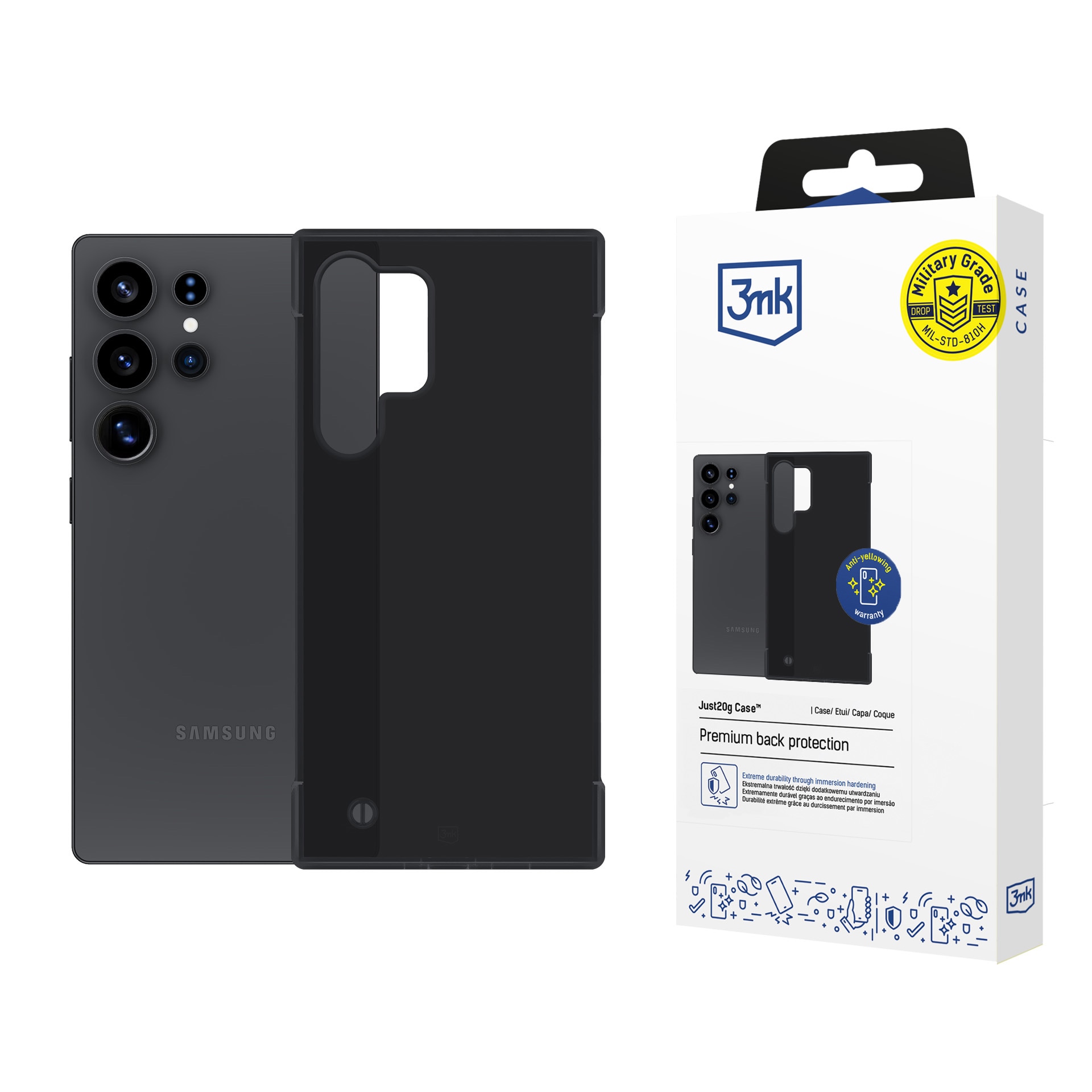 3mk Just20g matt deksel til Samsung Galaxy S25 Ultra – matt svart