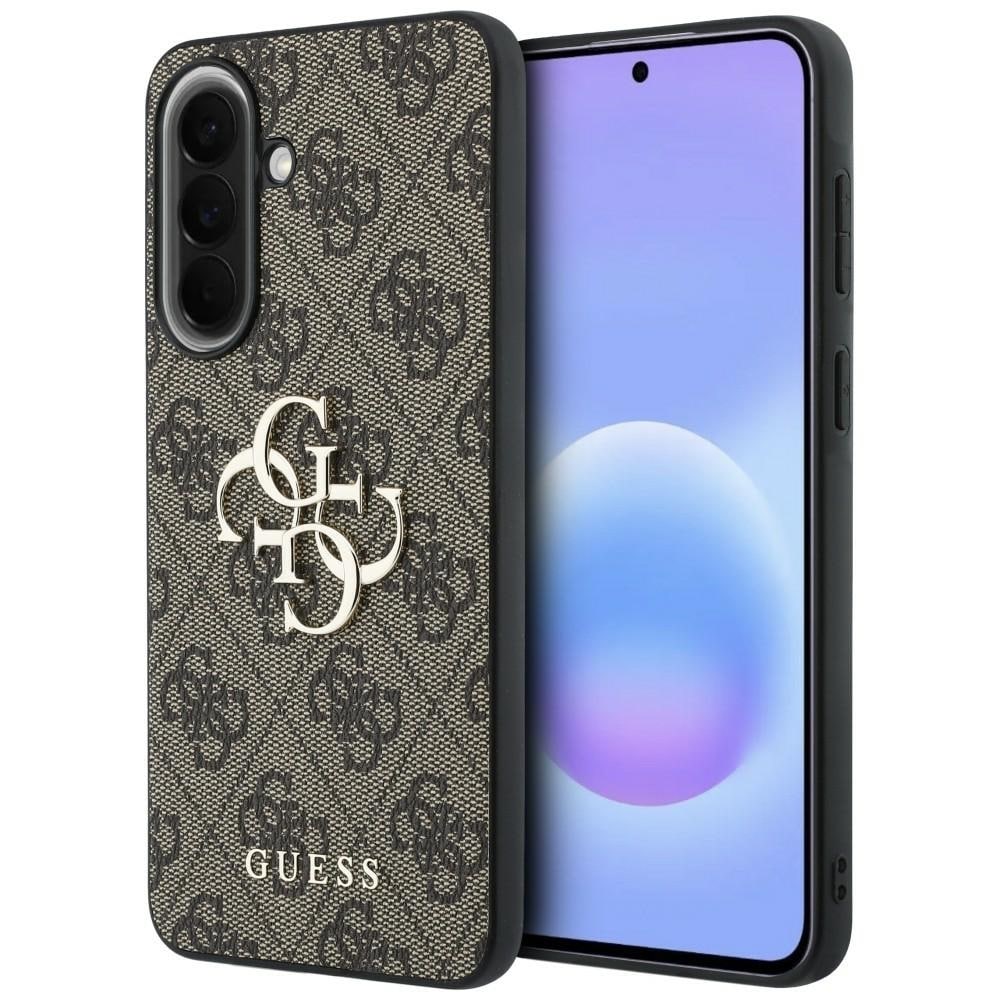 Guess Leather 4G-etui med metallogo til Samsung Galaxy A37 5G – brun