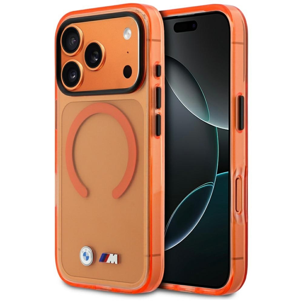 BMW M IML-metalllogoer, MagSafe-etui til iPhone 17 Pro Max – Pro Orange
