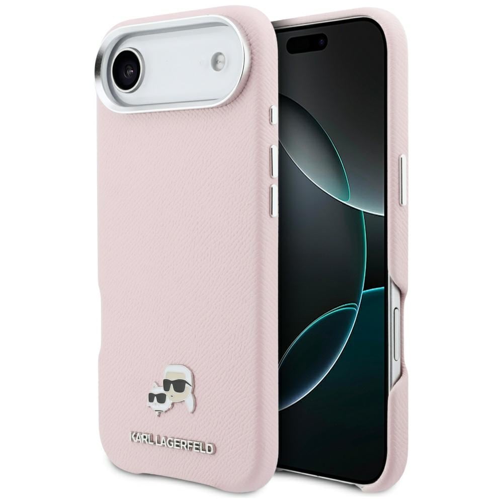 Karl Lagerfeld Karl & Choupette hodepinner Saffiano MagSafe iPhone Air-etui – rosa
