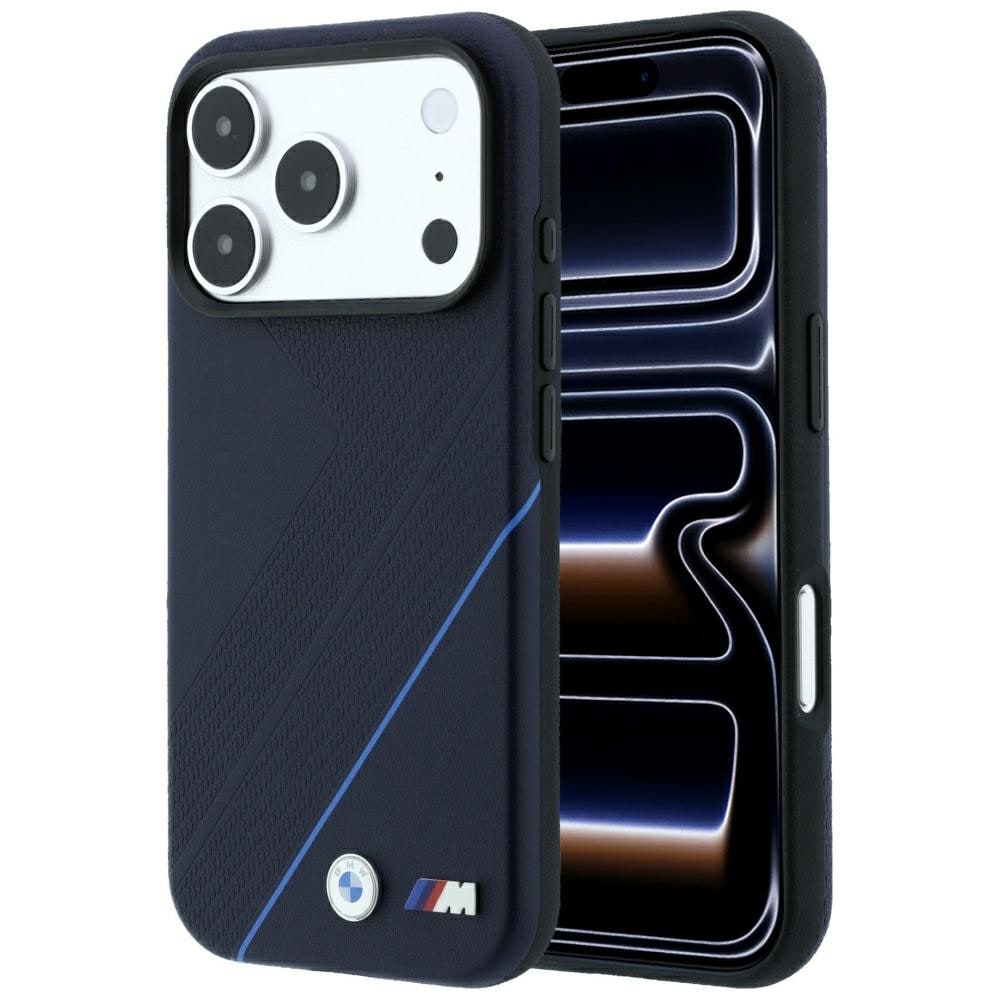 BMW M Tire Track Blue Line MagSafe-etui til iPhone 17 Pro Max / 18 Pro Max – marineblå
