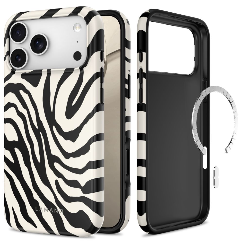 Tech-Protect Lamano MagSafe-etui til iPhone 18 Pro / 17 Pro – hvitt og svart