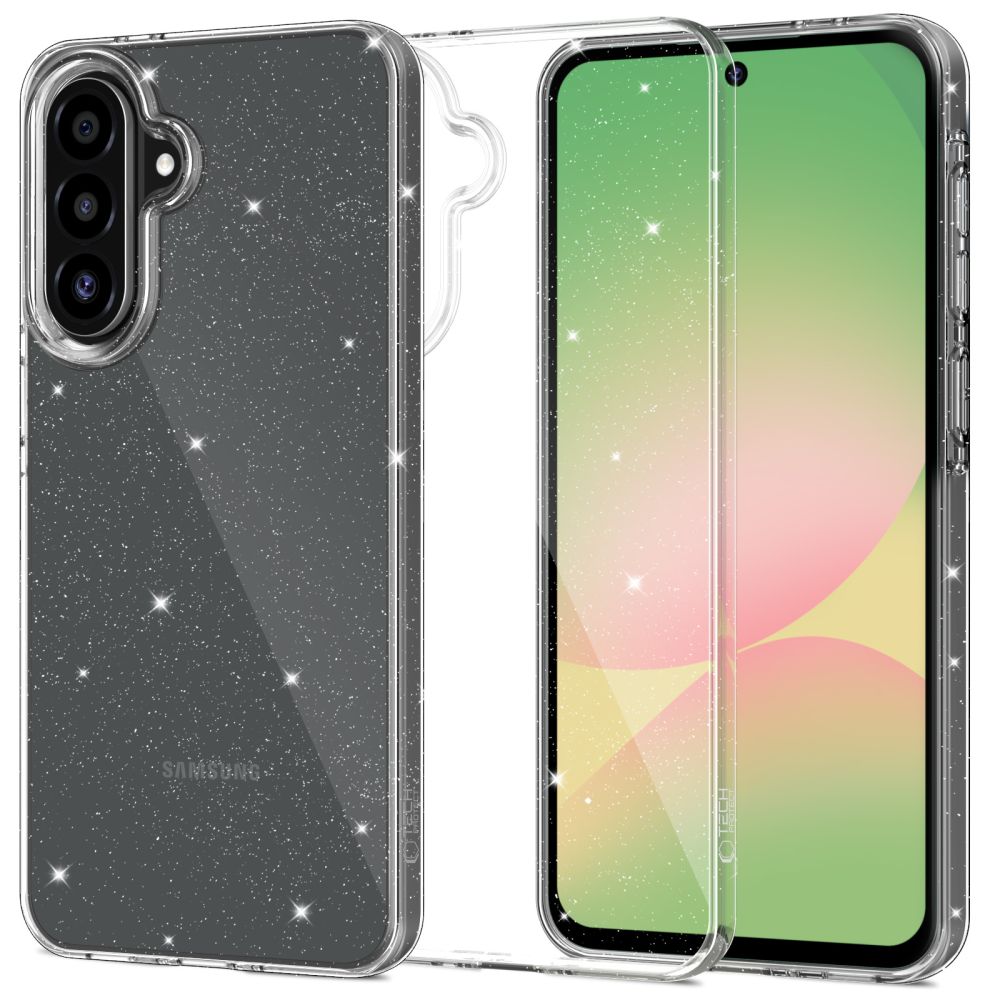 Tech-Protect FlexAir-etui til Samsung Galaxy A27 5G – Klar med glitter