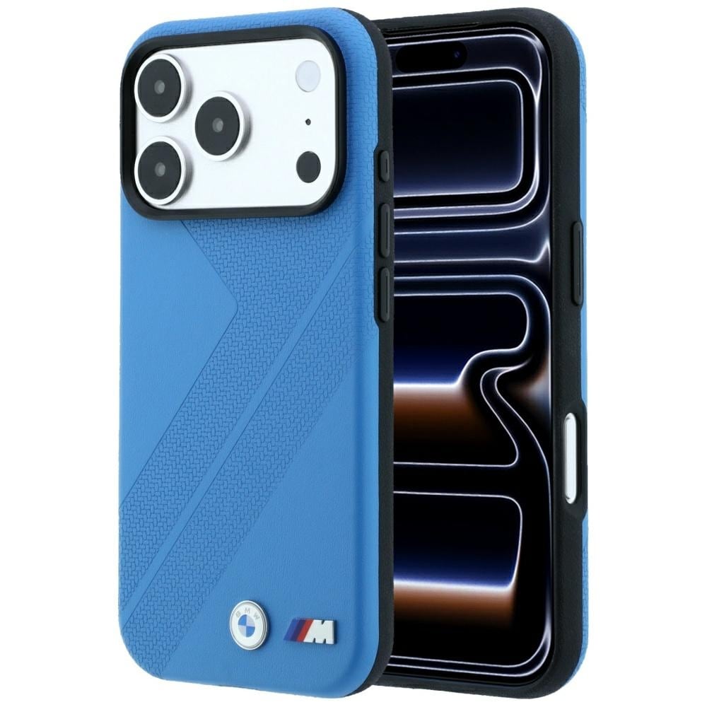 BMW M Tire Track Metal Logo MagSafe-etui til iPhone 18 Pro Max / 17 Pro Max – Blå