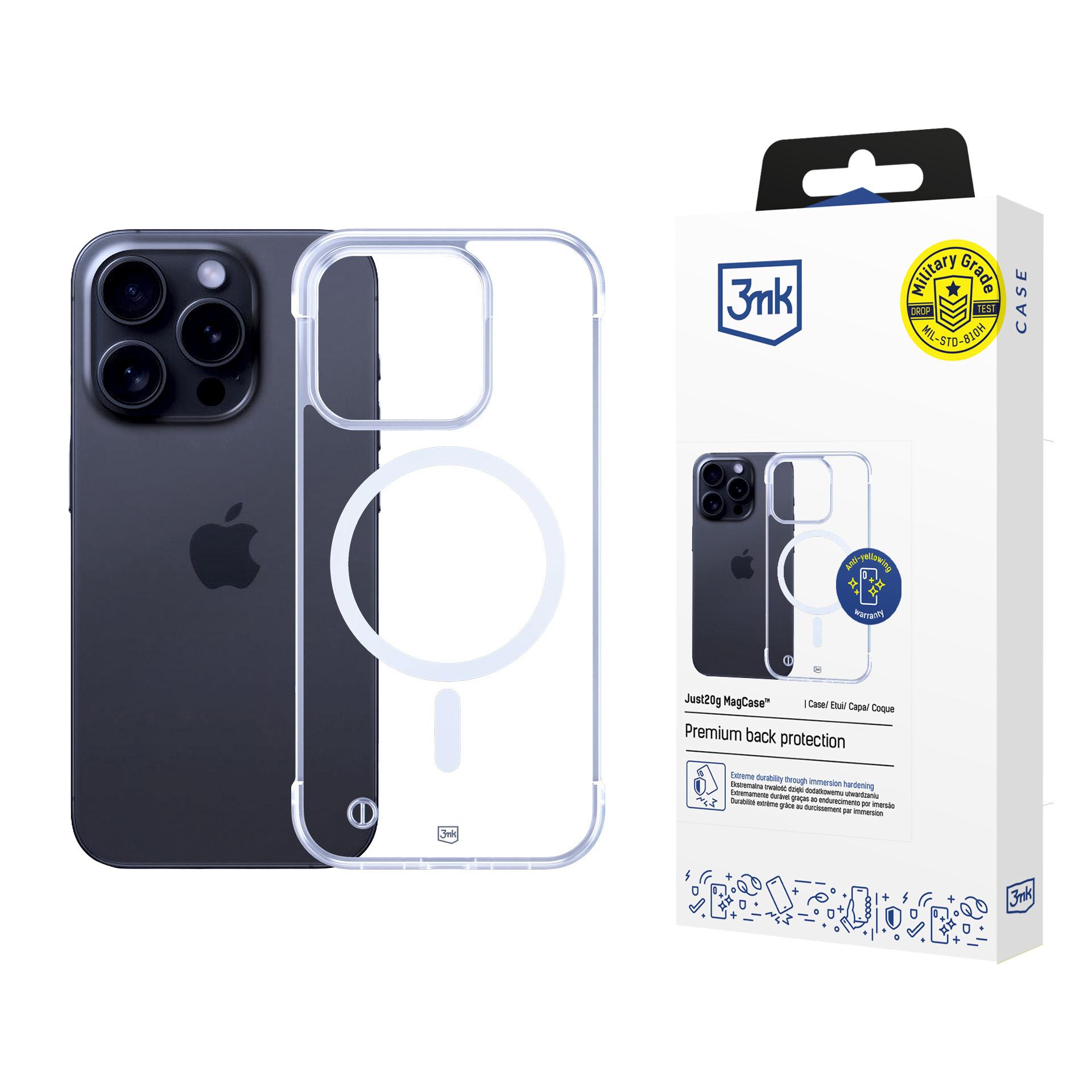3mk Just20g MagCase til iPhone 15 Pro Max – gjennomsiktig