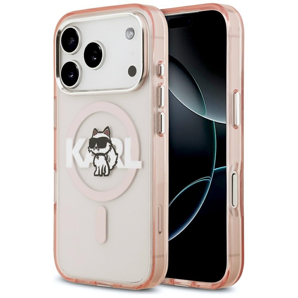 Karl Lagerfeld IML Choupette Sketch Logo MagSafe-etui til iPhone 17 Pro – rosa