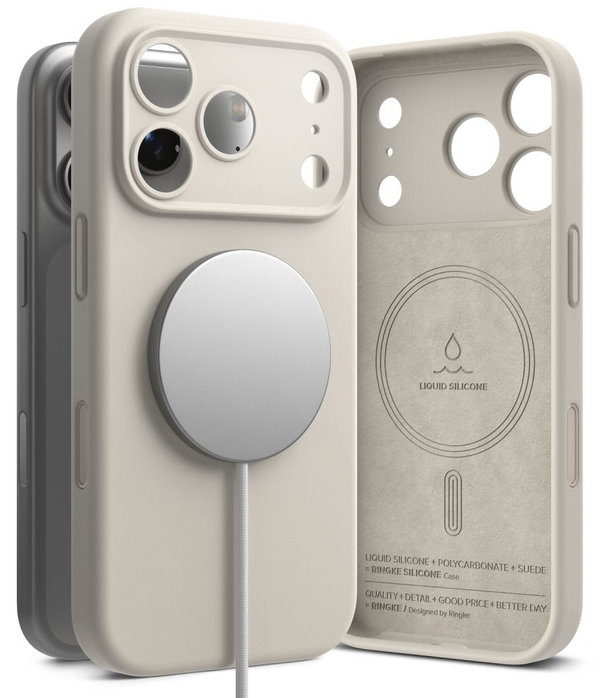 Ringke silikon-MagSafe-etui til iPhone 18 Pro – beige
