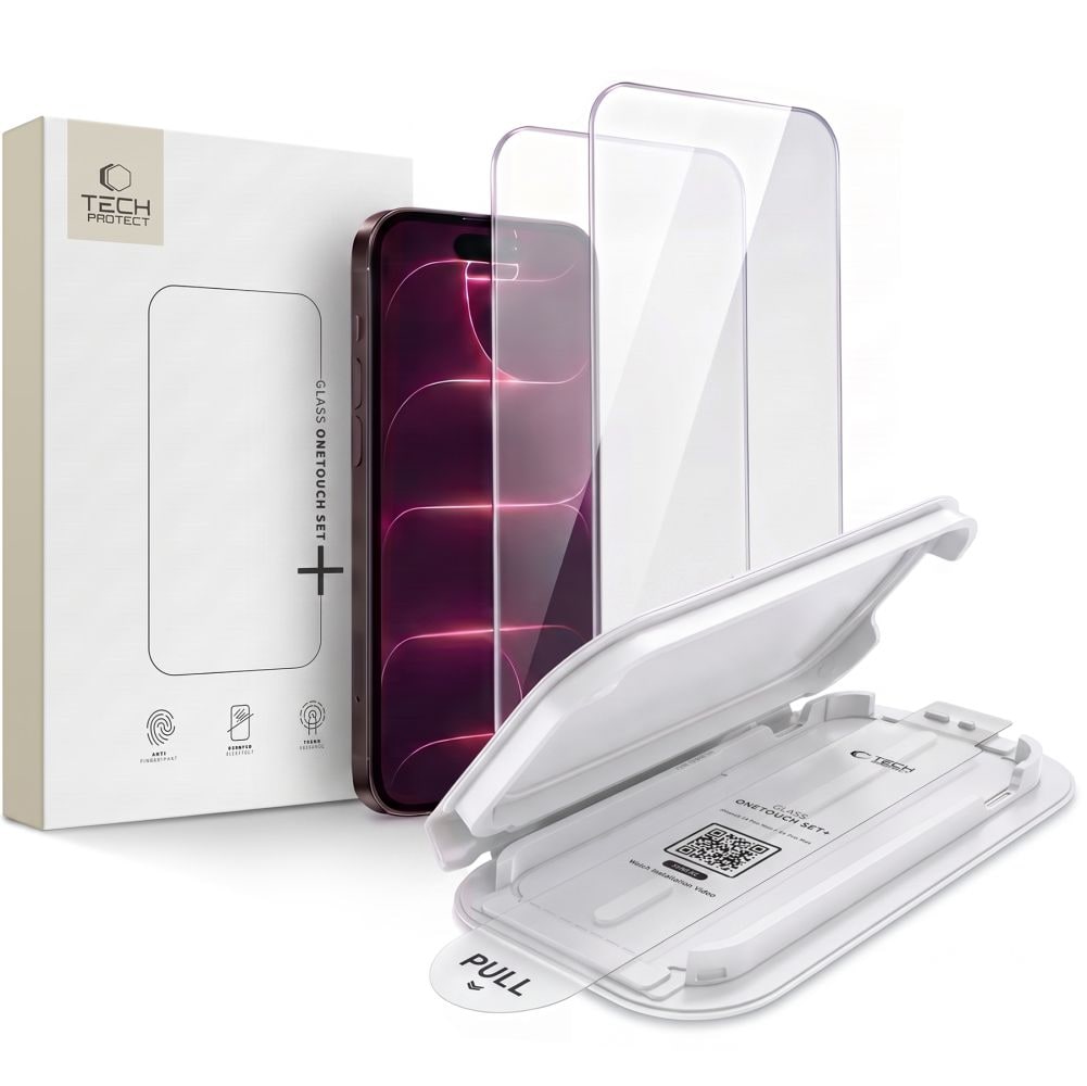 Tech-Protect OneTouch Set+ 2-pakning med herdet glass til iPhone 18 Pro / 17 Pro