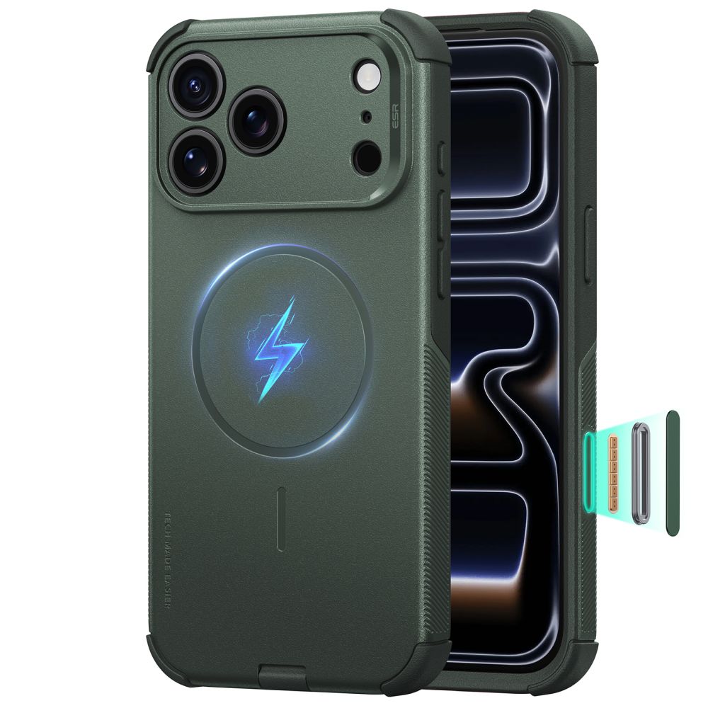 ESR Cyber ​​Tough MagSafe-etui til iPhone 18 Pro / 17 Pro – grønt
