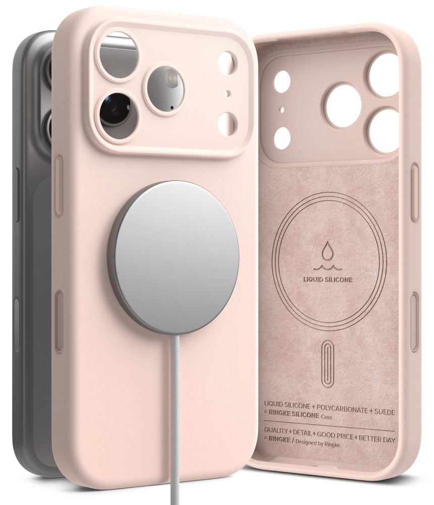 Ringke silikon-MagSafe-etui til iPhone 18 Pro – rosa