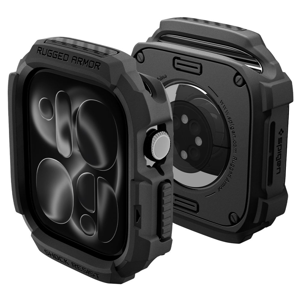 Spigen Rugged Armor-etui til Apple Watch 42 mm – matt svart